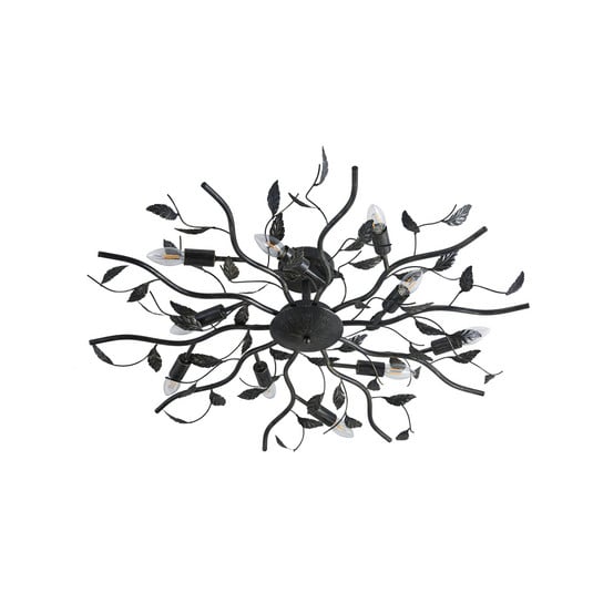 Yos Deckenlampe, 10-flg., 95 cm, schwarz-gold, E14 - Lindby