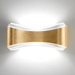 Applique LED Ionica en acier décor feuille d'or