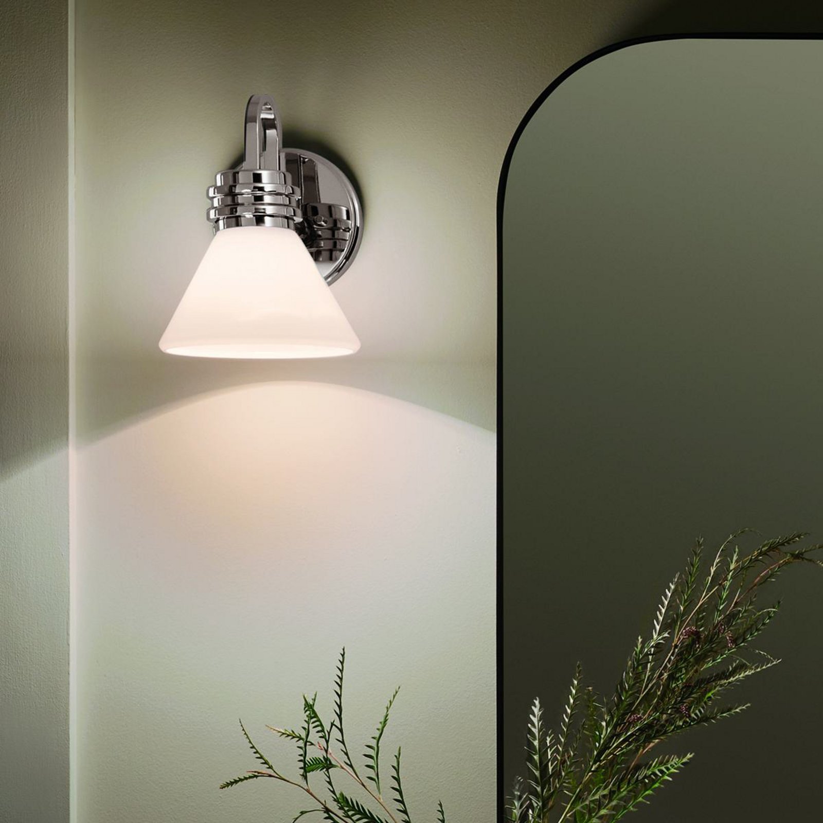 Aplique de pared Farum 1, color cromo, acero, cristal, G9