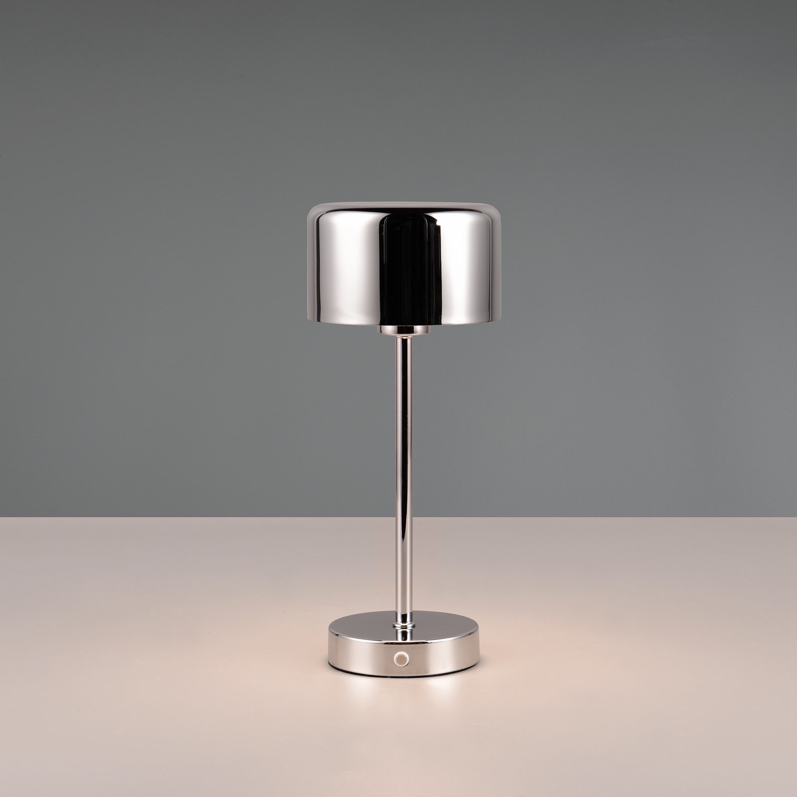 Jeff LED uppladdningsbar bordslampa, kromfärgad, höjd 30 cm, metall