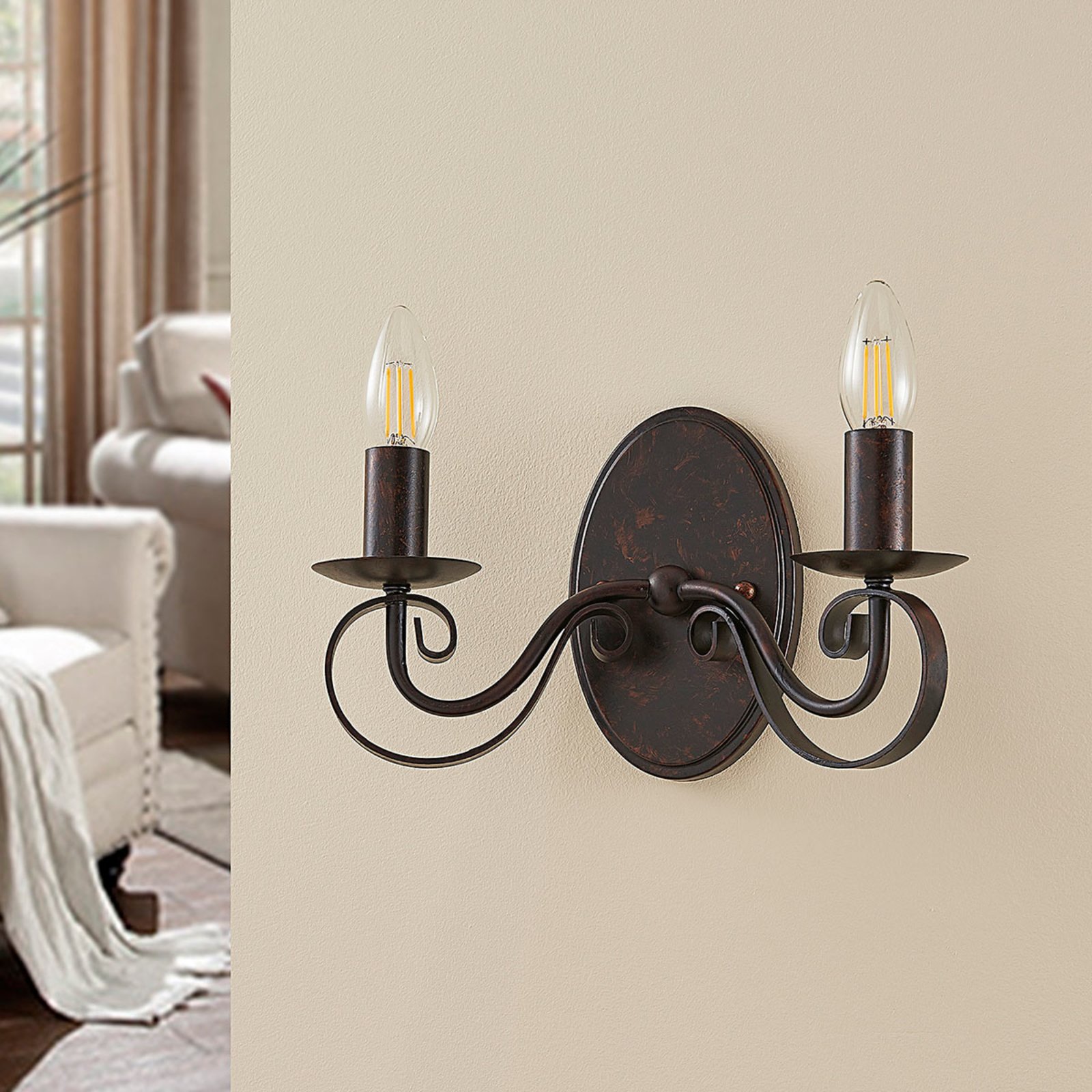Caleb Wall Lamp Rust - Lucande