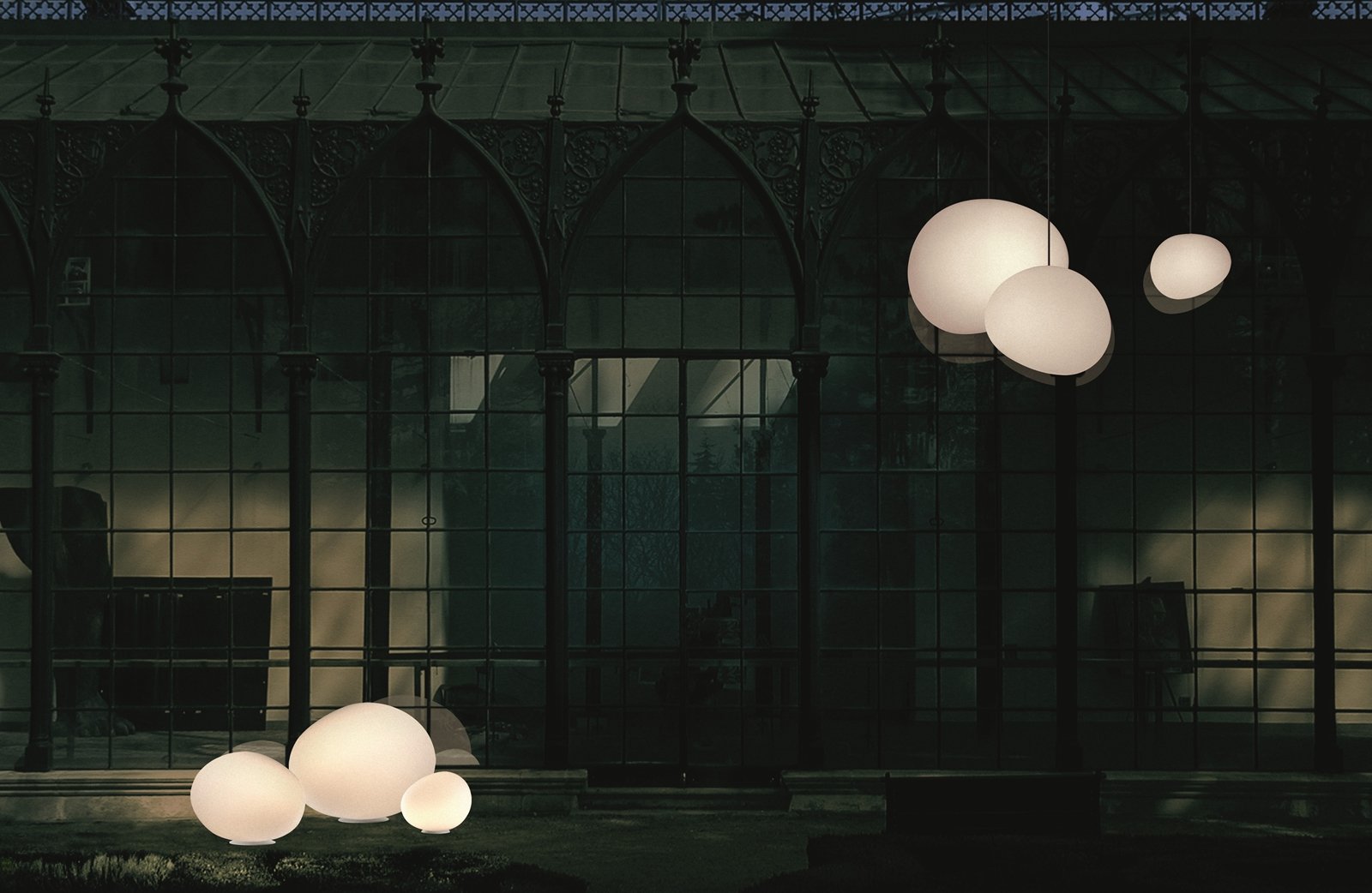 Gregg Exterior Pendul Medium Alb - Foscarini