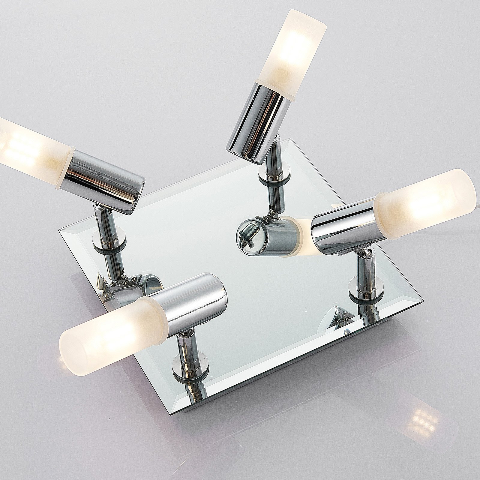 Zela 4 Ceiling Lamp Chrome/White - Lindby