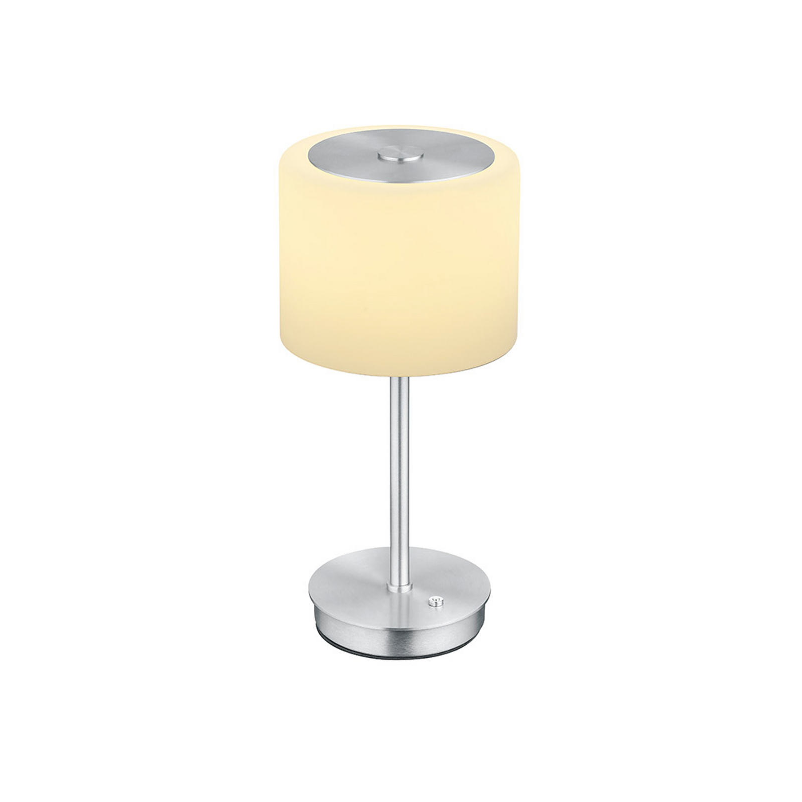 LED stalo lempa „Abby“, aliuminio spalvos, aukštis 34 cm, metalas/stiklas