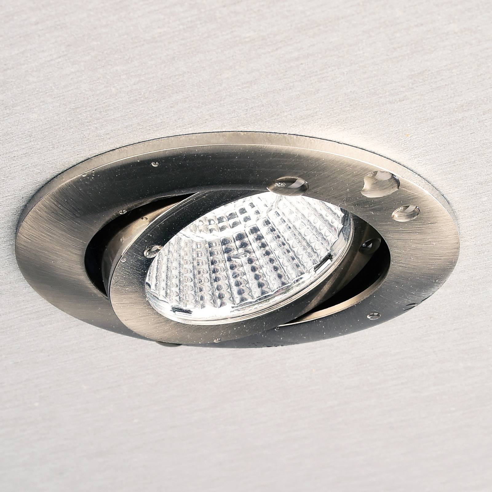 Deko-Light LED vestavné stropní svítidlo Dione, IP44, 3 000 K, nikl, stmívané