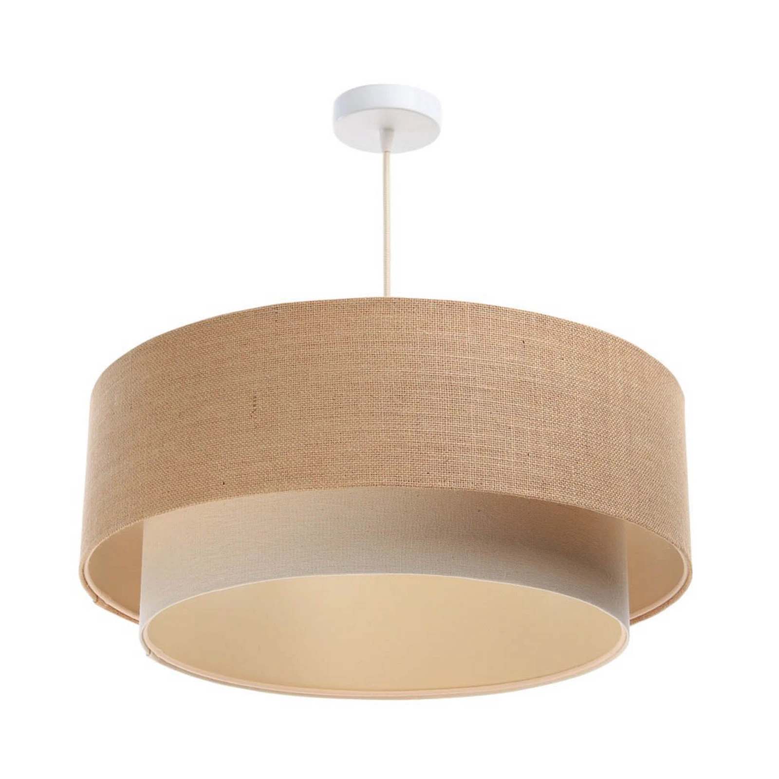 Suspension Boho, crème/beige, Ø 50 cm, hauteur 21 cm, jute
