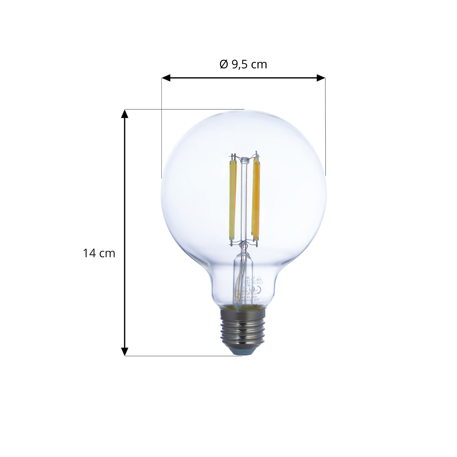 LUUMR Smart LED-pære klar E27 G95 7W Tuya WLAN CCT