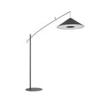 Bogenleuchte Poise, schwarz, Stahl, Textil, Ausladung 260 cm