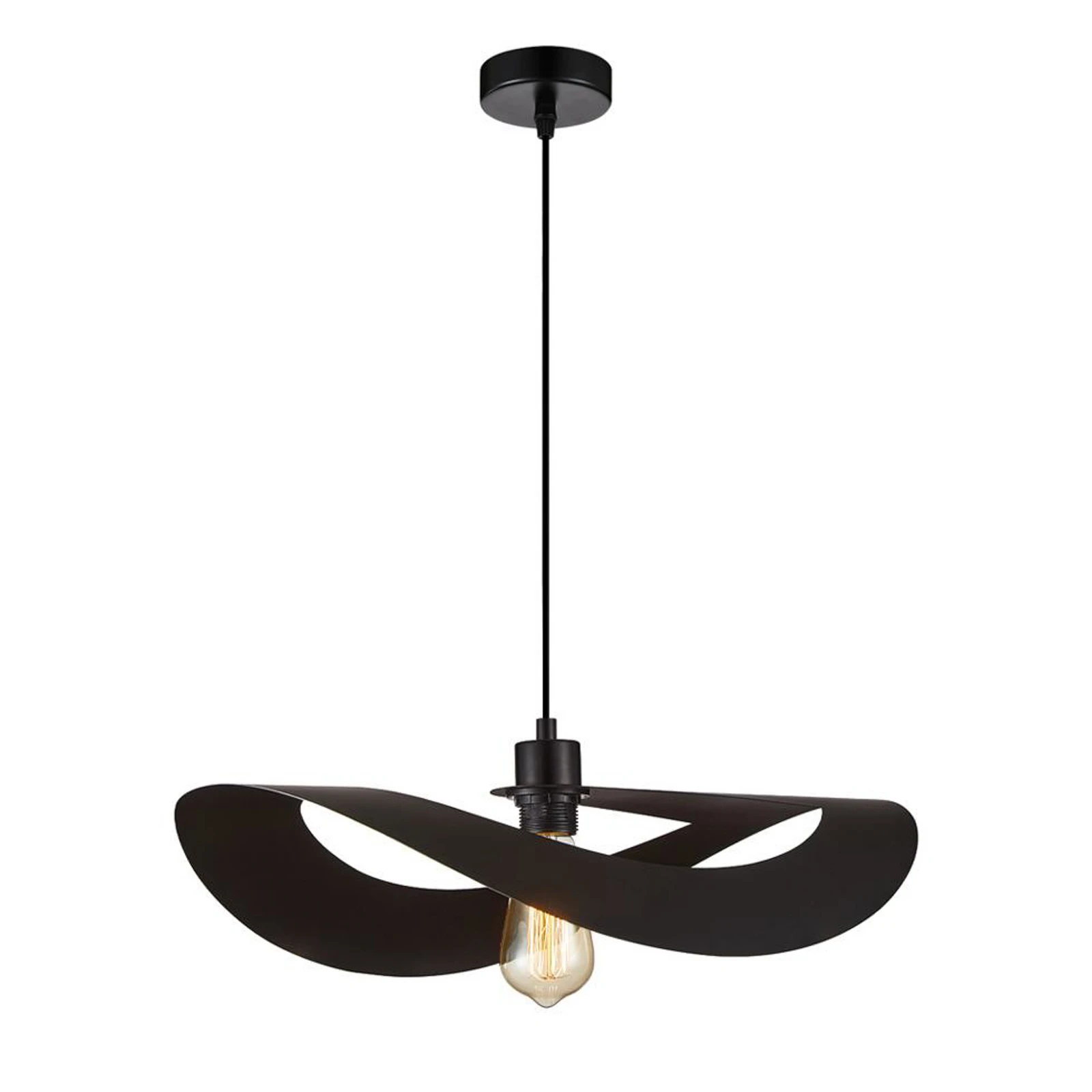 Lampada a sospensione Mas, nera, Ø 50 cm, metallo