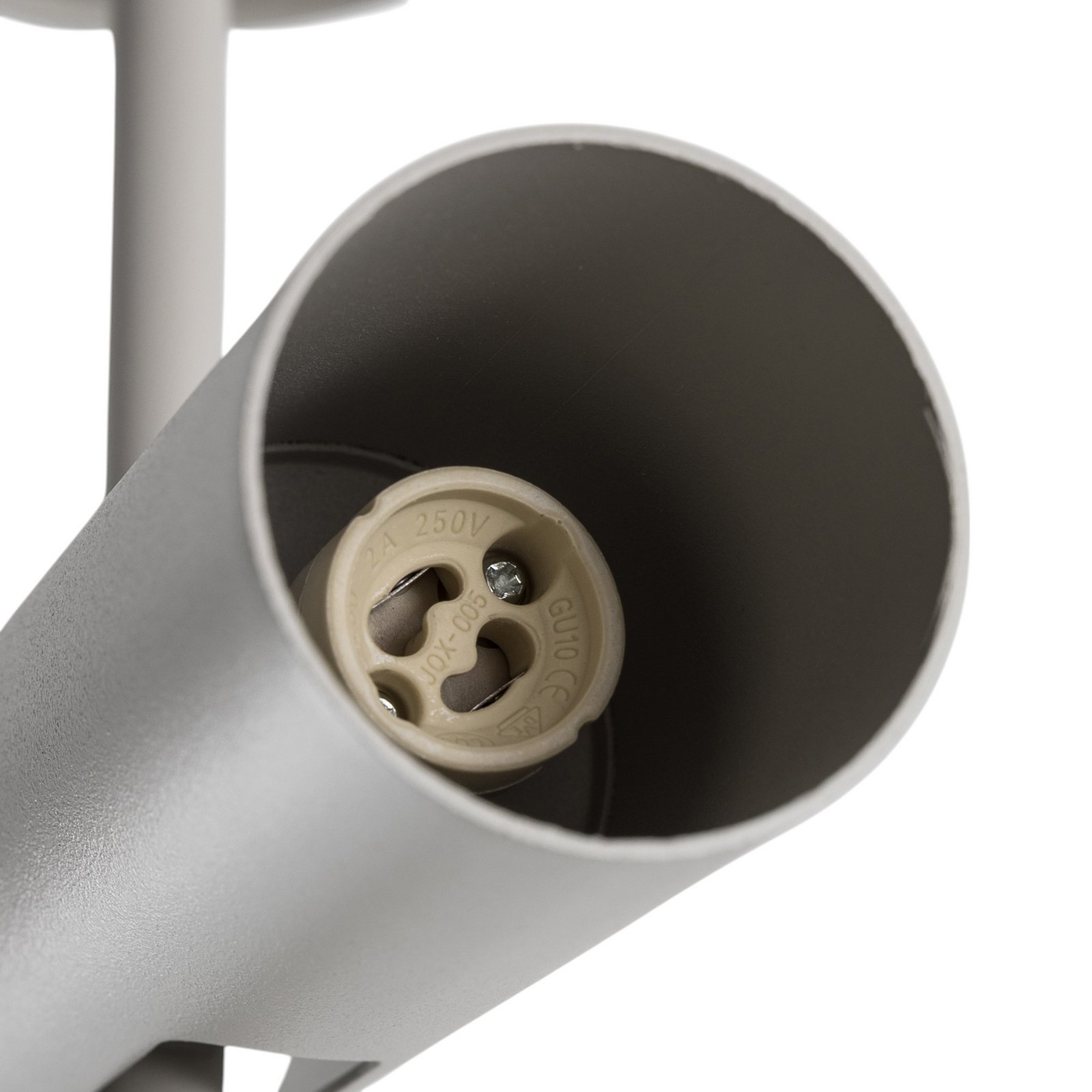 Leda 3 downlight, taupe, 3-bulb, steel, GU10, height 76 cm