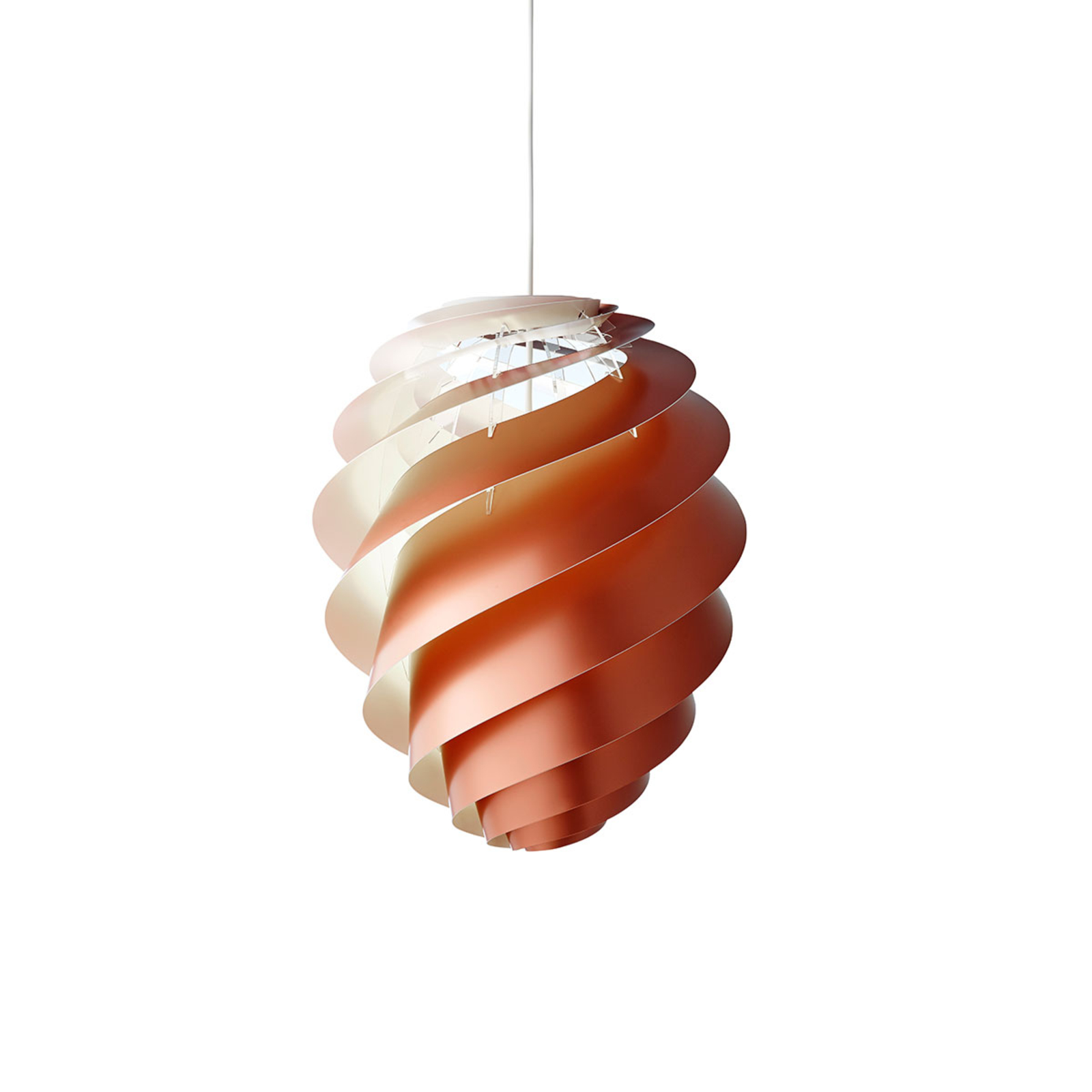 SWIRL 2 - Lampada a sospensione di design, rame