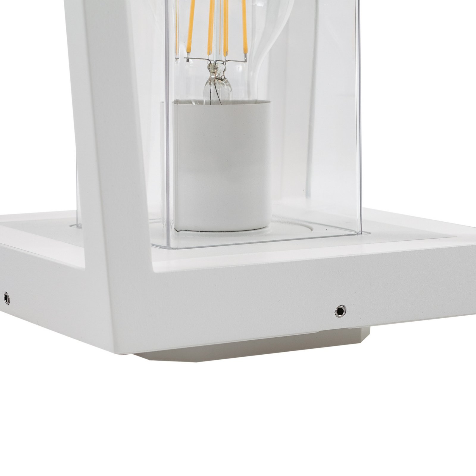 Lampă cu soclu Dunia, E27, albă, IP54, metal, 24 cm - Lucande