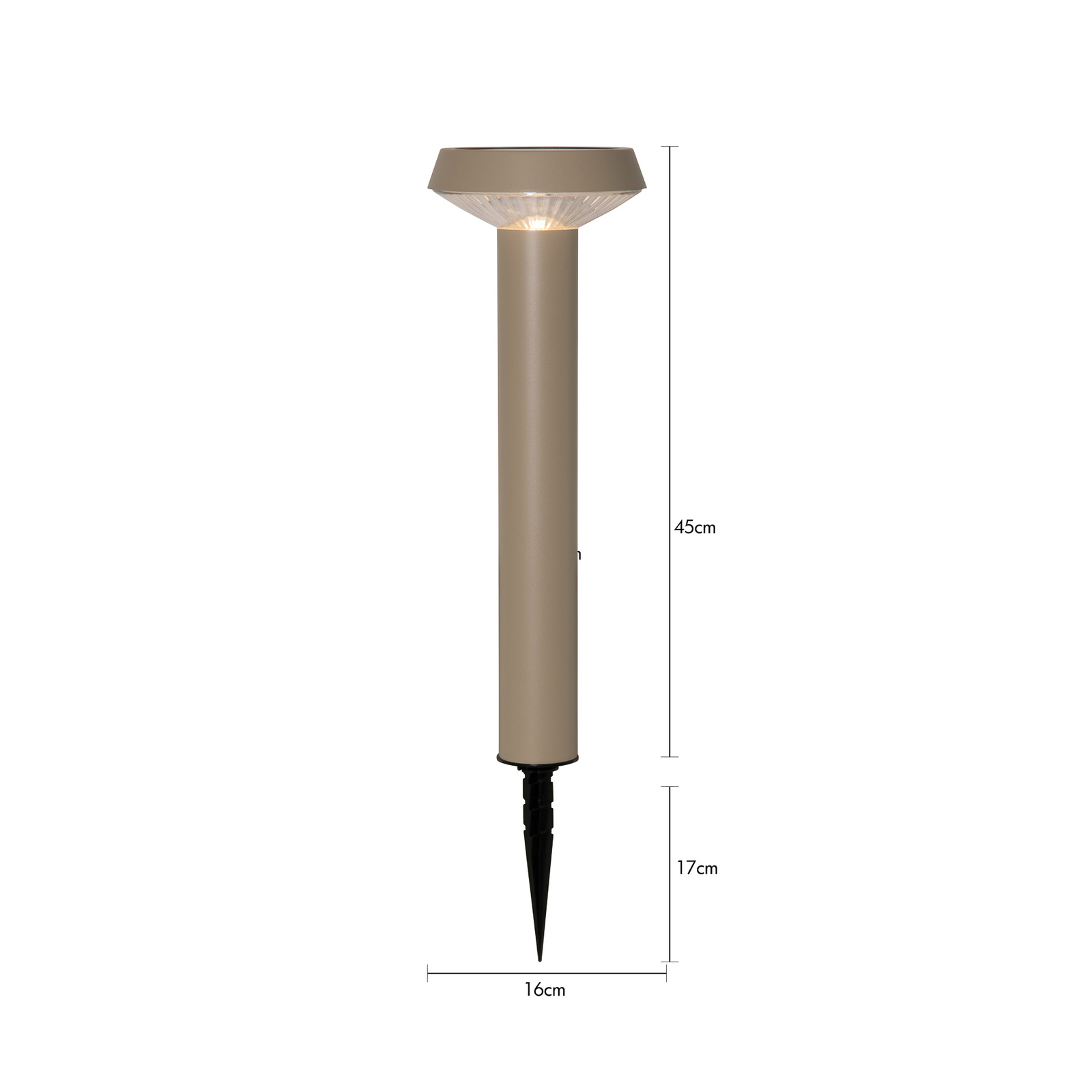 LED grondspies lamp Casa, beige, hoogte 45 cm