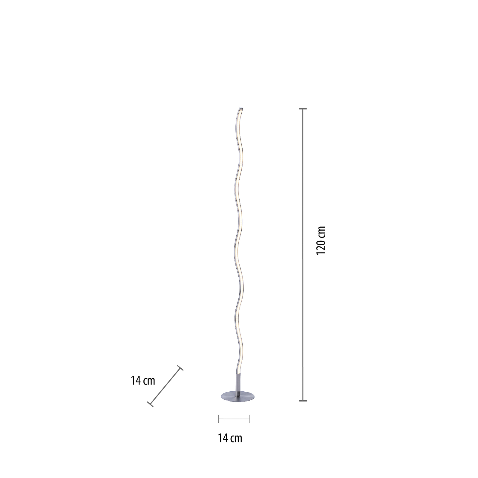 Lámpara de pie LED Wav 3.000K 120cm acero