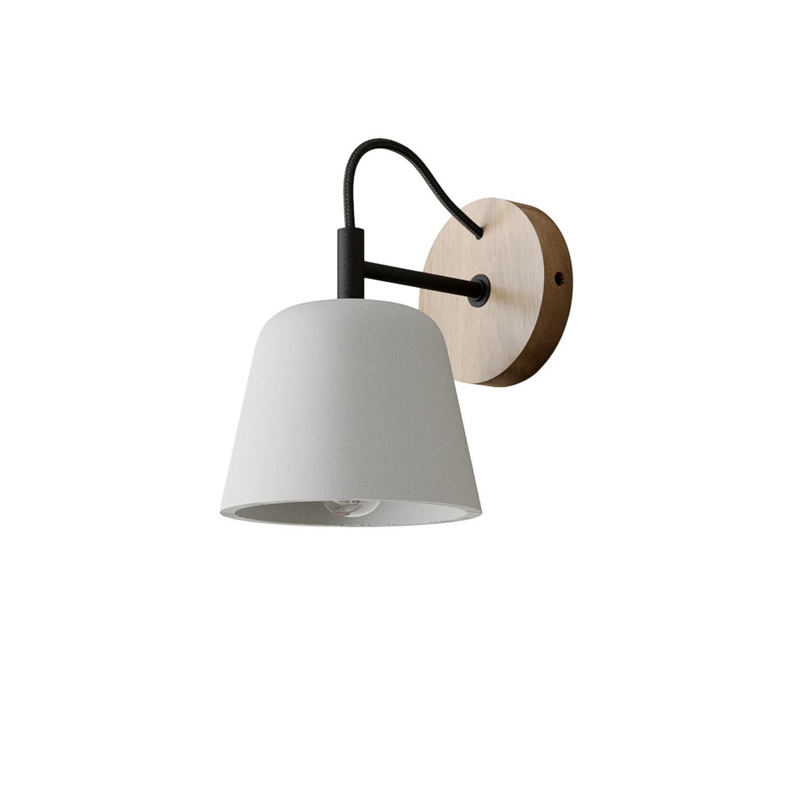 Lucande Kalinda wall light, grey, concrete, 20 cm high, E14