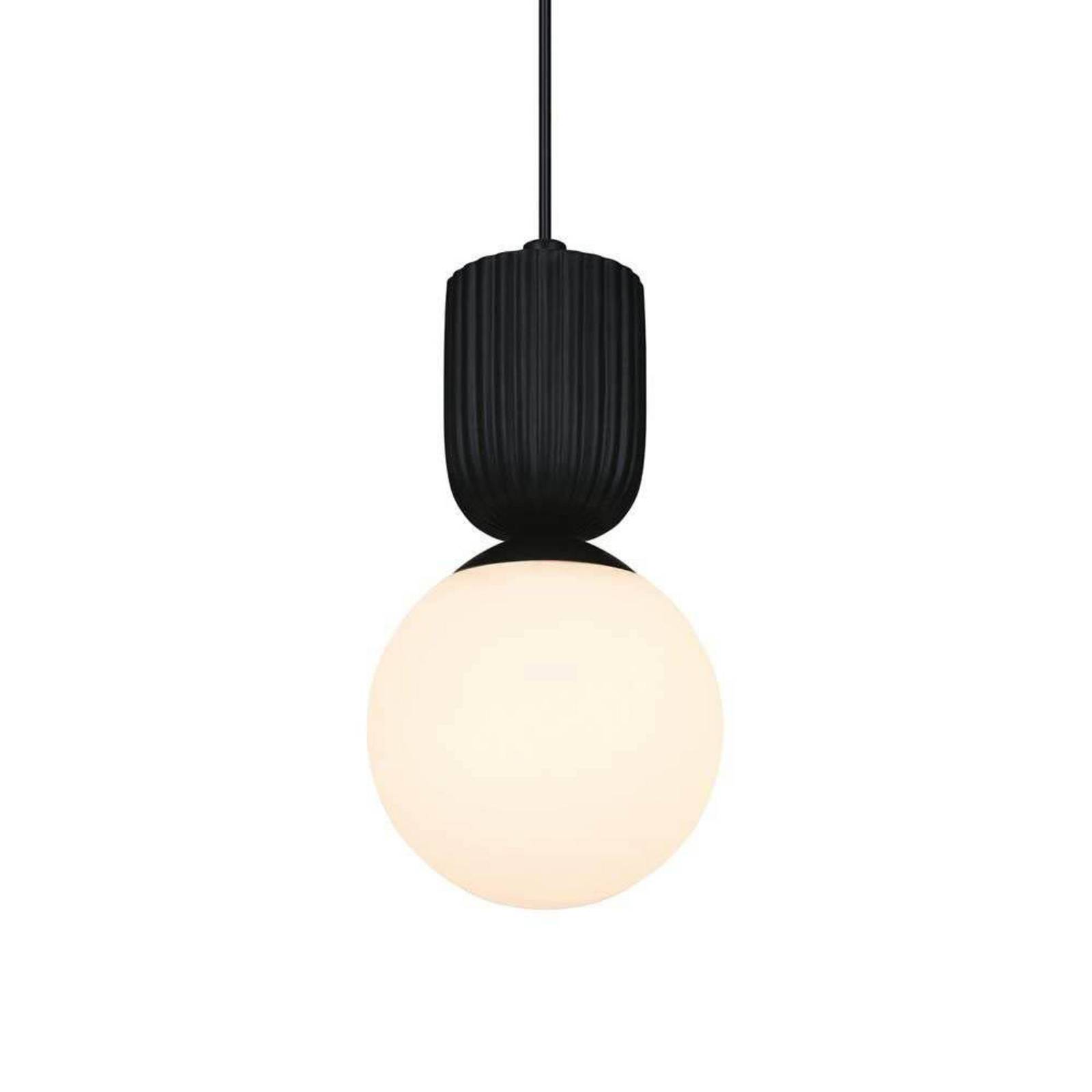 Żyrandol Sadie, czarna, Ø 15 cm, szkło/ceramika