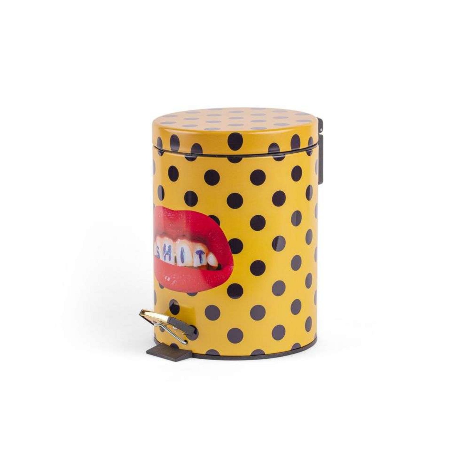 Shit Toiletpaper Home Dustbin Ø25xH39,5 Galben/Negru/Multicolor - Seletti