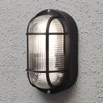 Elmas outdoor wall lamp, oval, black