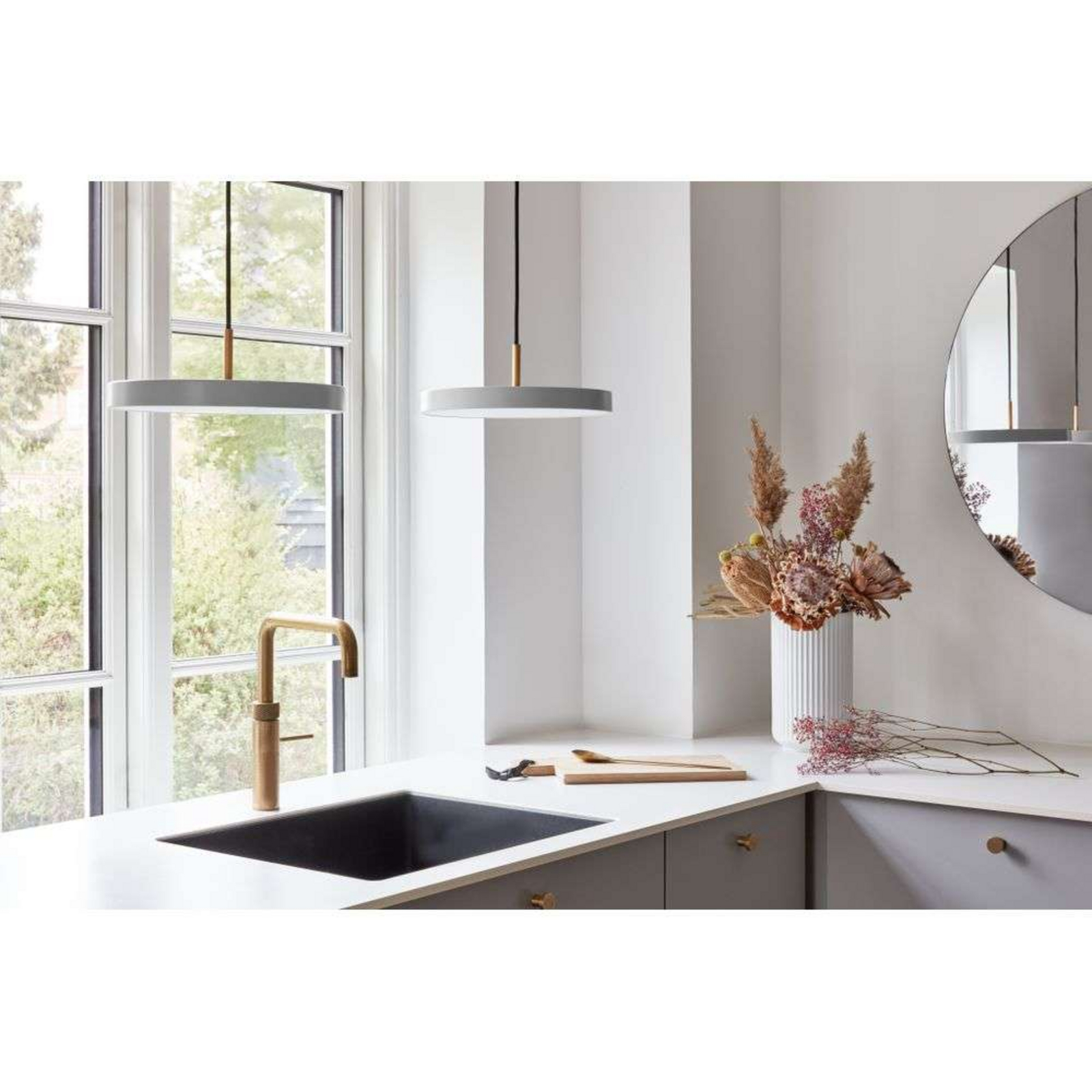Asteria Pendelleuchte Mini Mist/Steel Top - UMAGE