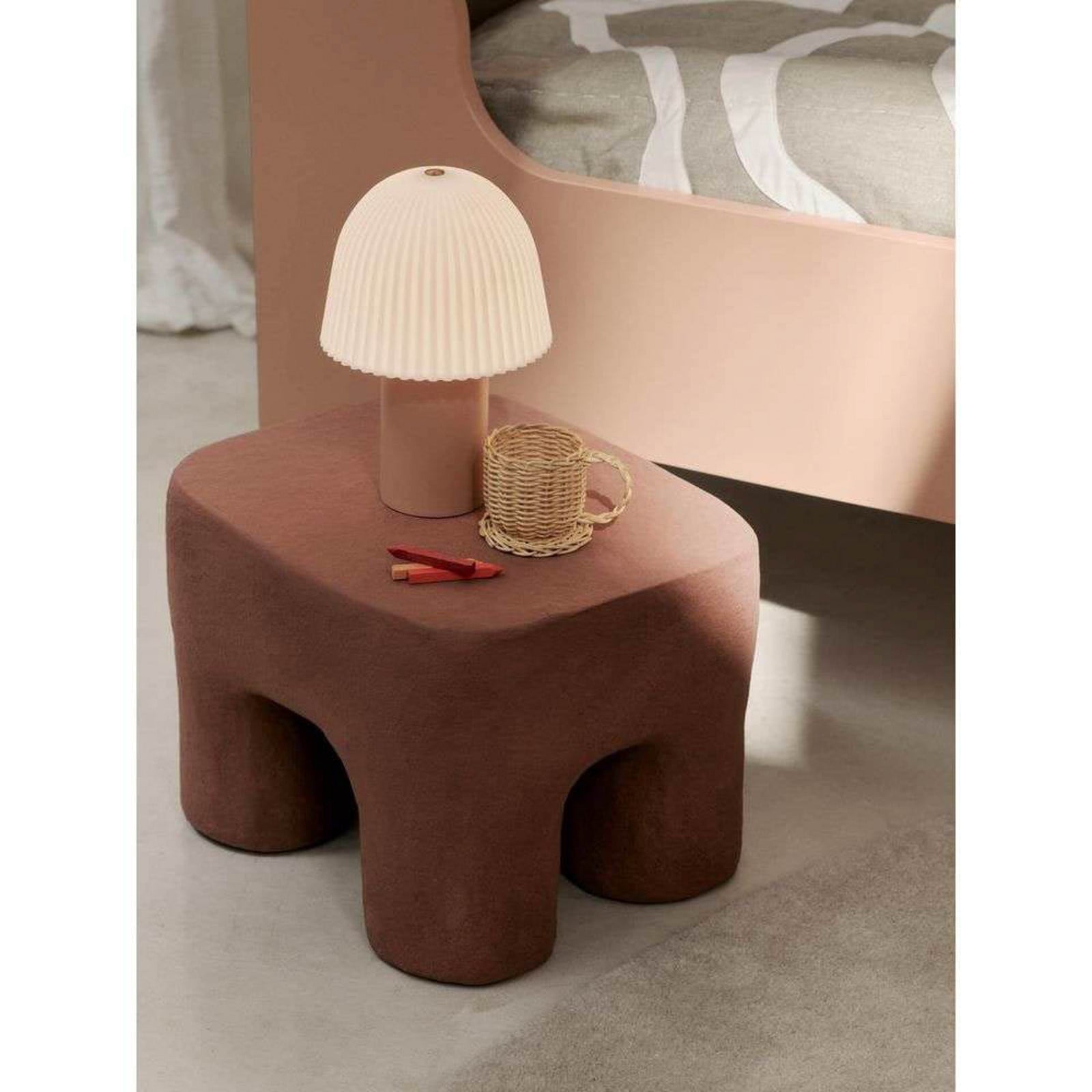 Frill Portable Tischleuchte Rose/White ferm LIVING - Wohnzimmer - Metall