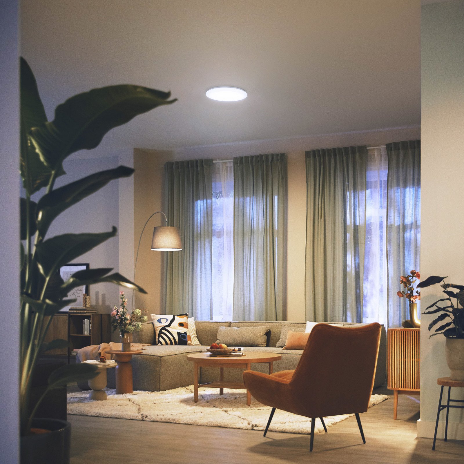 Plafonieră cu LED Philips Izso Aio LED Ø 47 cm - Camera de zi / sufragerie - alb - Plastic