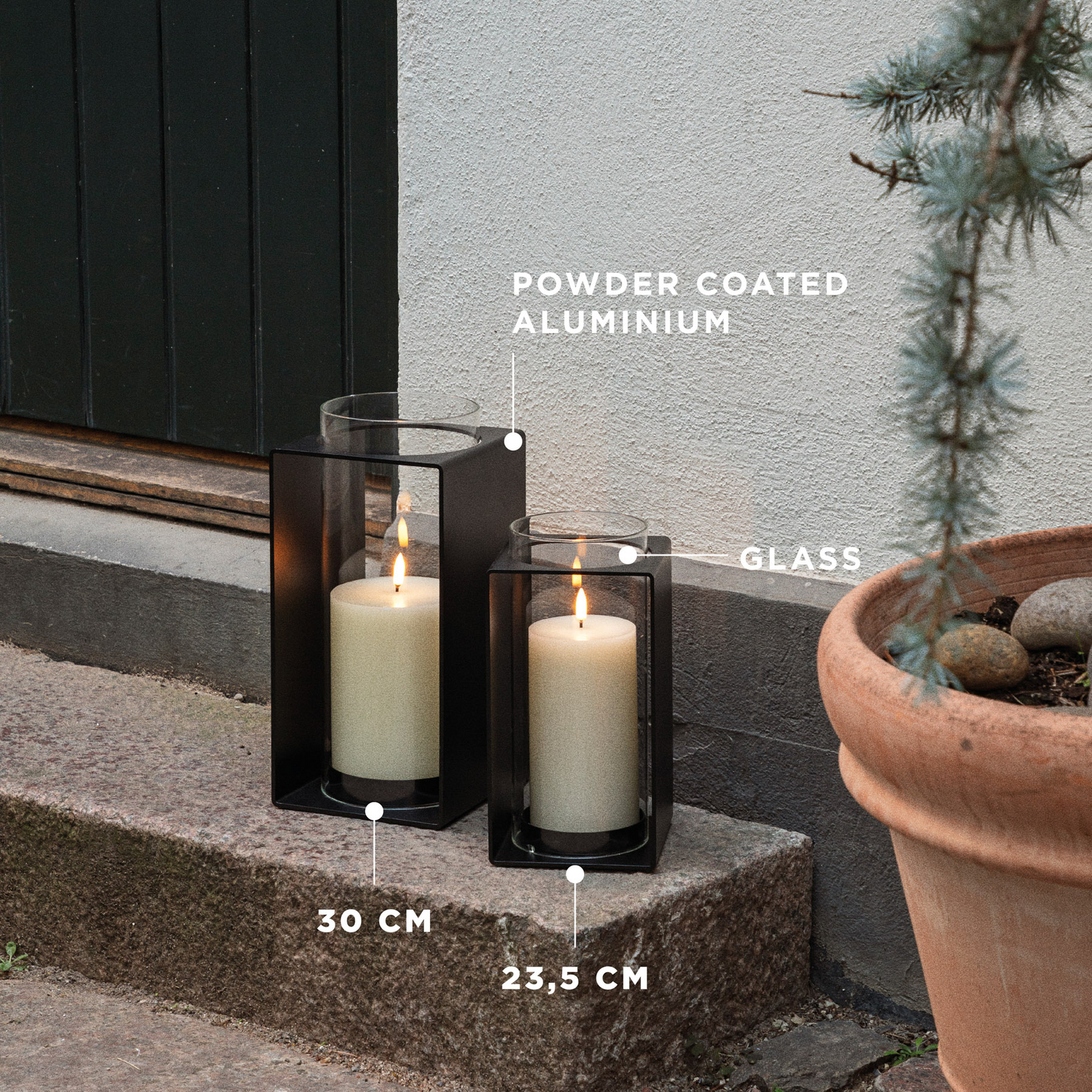 Photophore GLOW, hauteur 18 cm, noir, métal/verre - Eva Solo