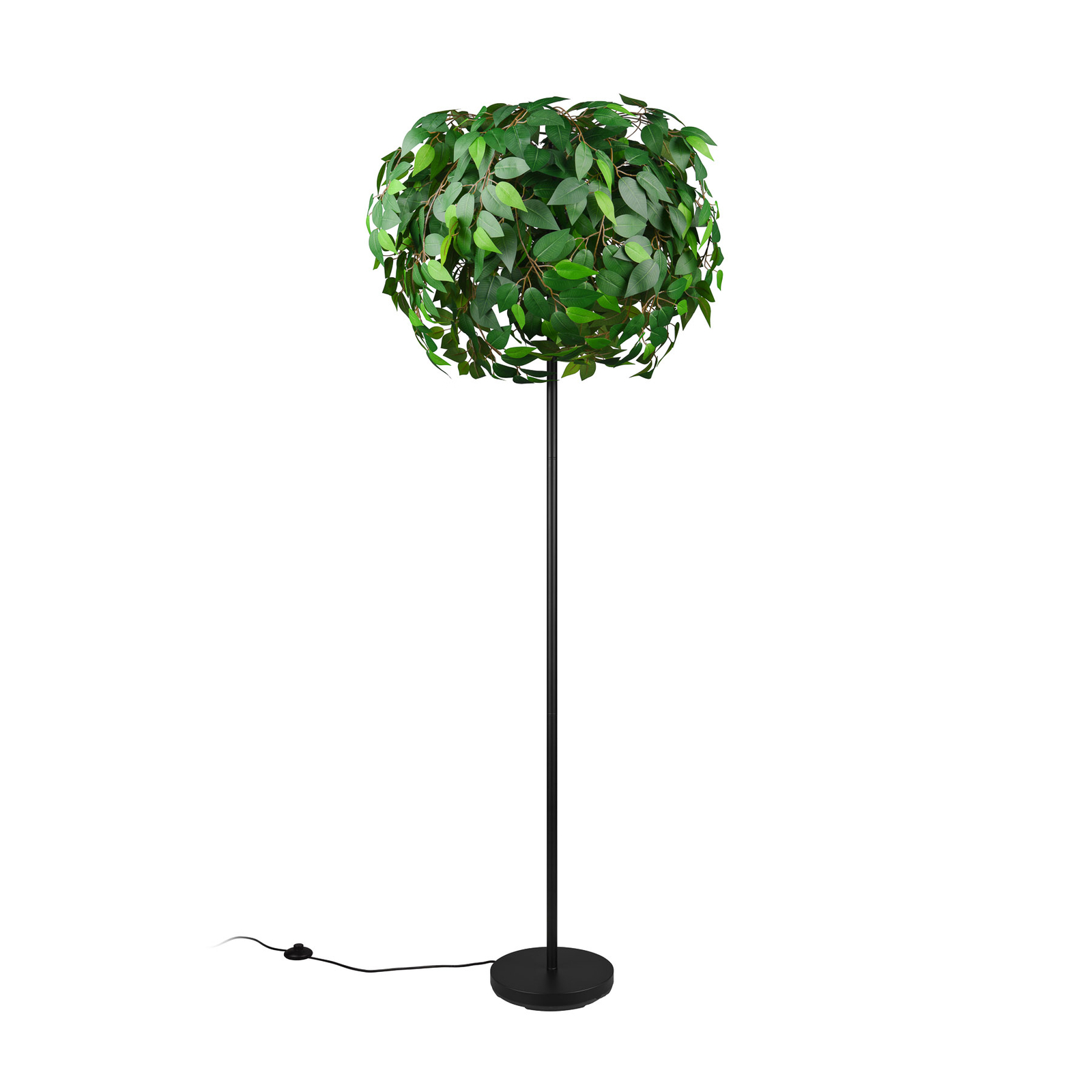 Lampe sur pied Leavy, noir/vert, hauteur 180 cm, à 3 lampes