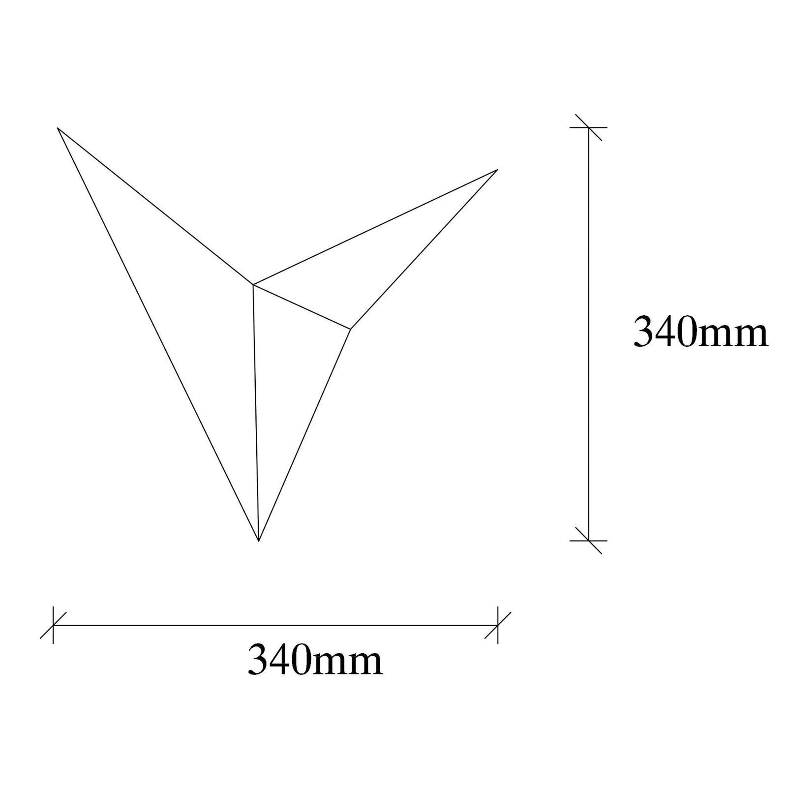 Applique Bird 3203, oro antico, metallo, triangolare