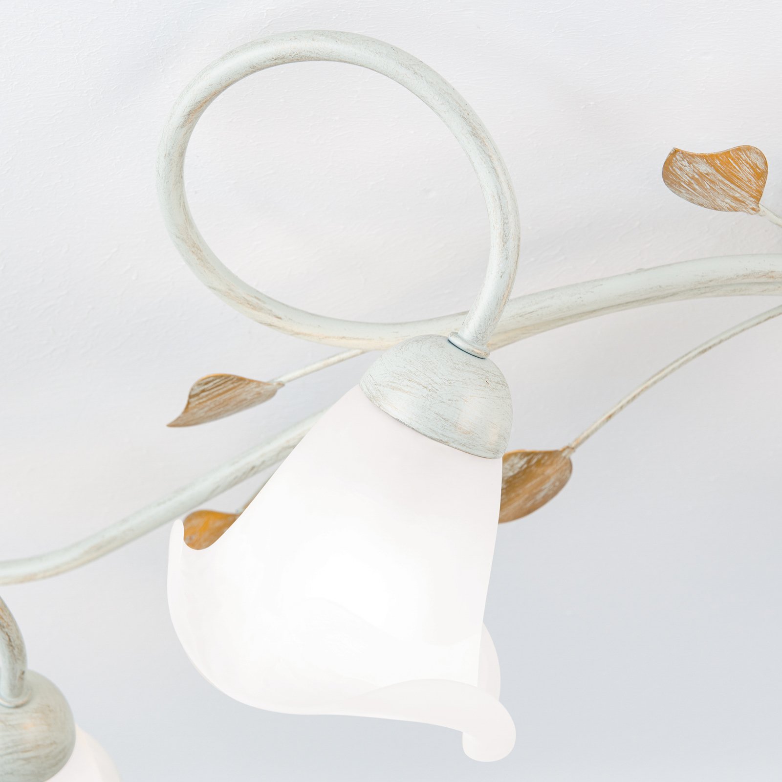 Plafonnier Sisi, à cinq lampes, ivoire-doré