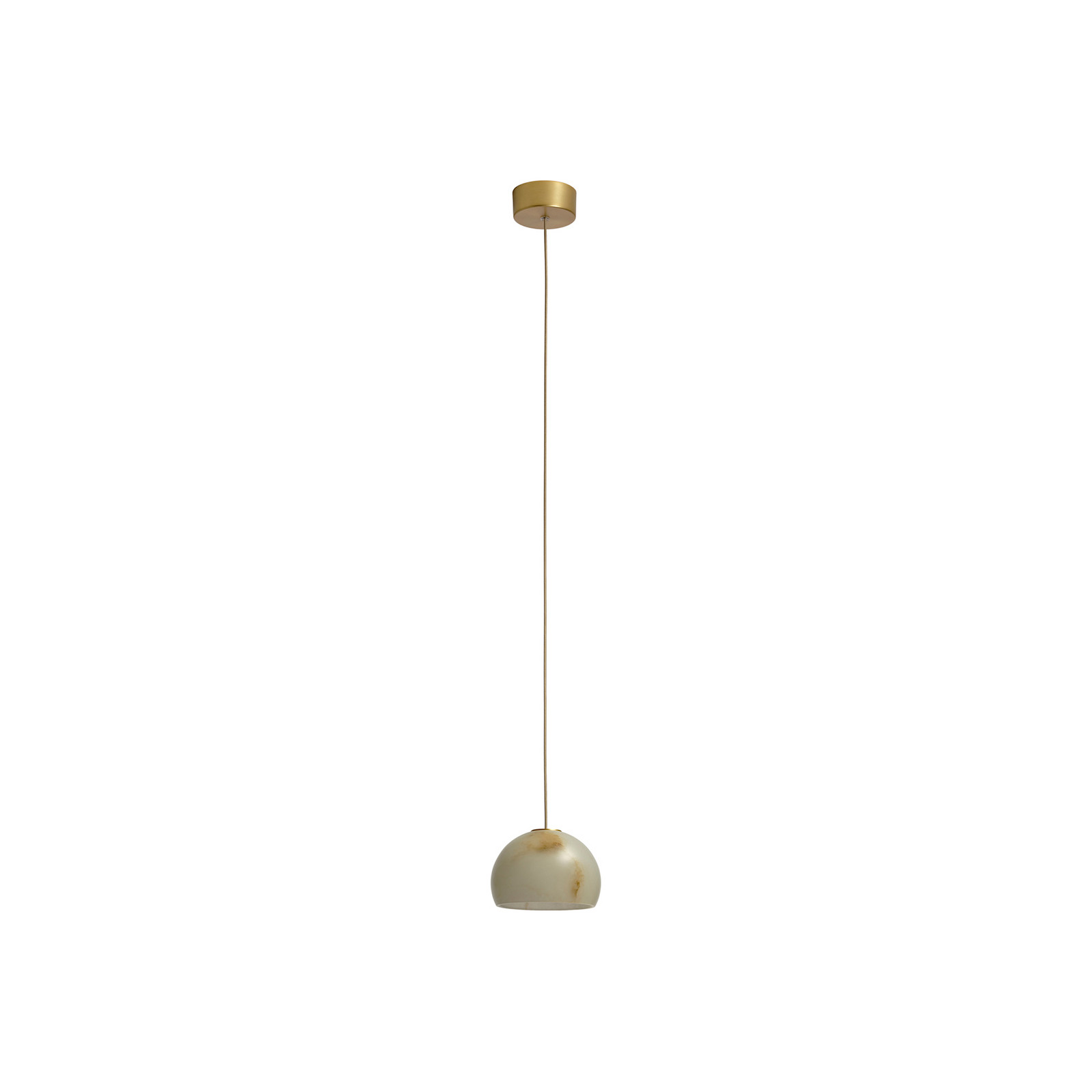 Carpyen Lampă suspendată Neil LED alabastru auriu Ø 15cm - Camera de zi / sufragerie - design - alb-crem marmorat auriu - Tencuială / Argilă