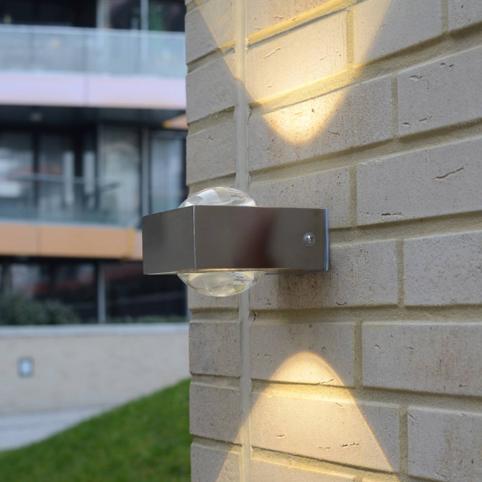 Roestvrijstalen outdoor wandlamp Crystal met LED