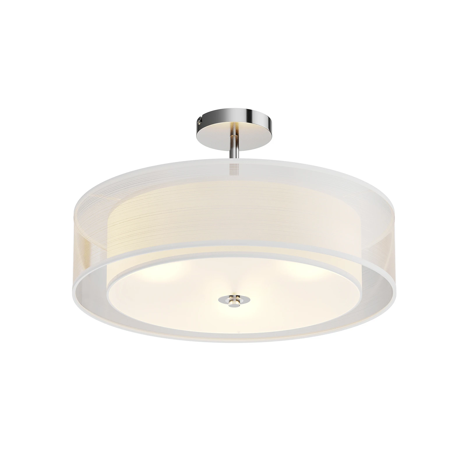 Lindby laevalgusti Pikka, valge, tekstiil, Ø 50 cm, E27