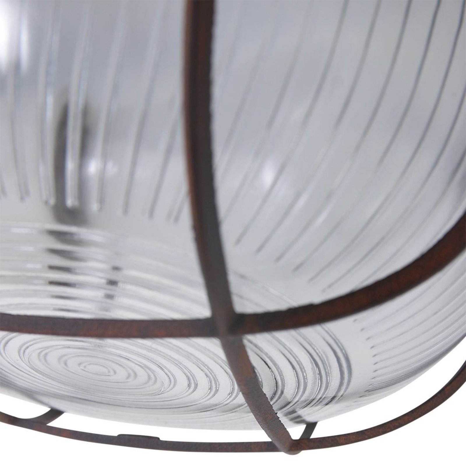 Deckenleuchte Lisanne, braun, Ø 17 cm, Metall, Glas, E27