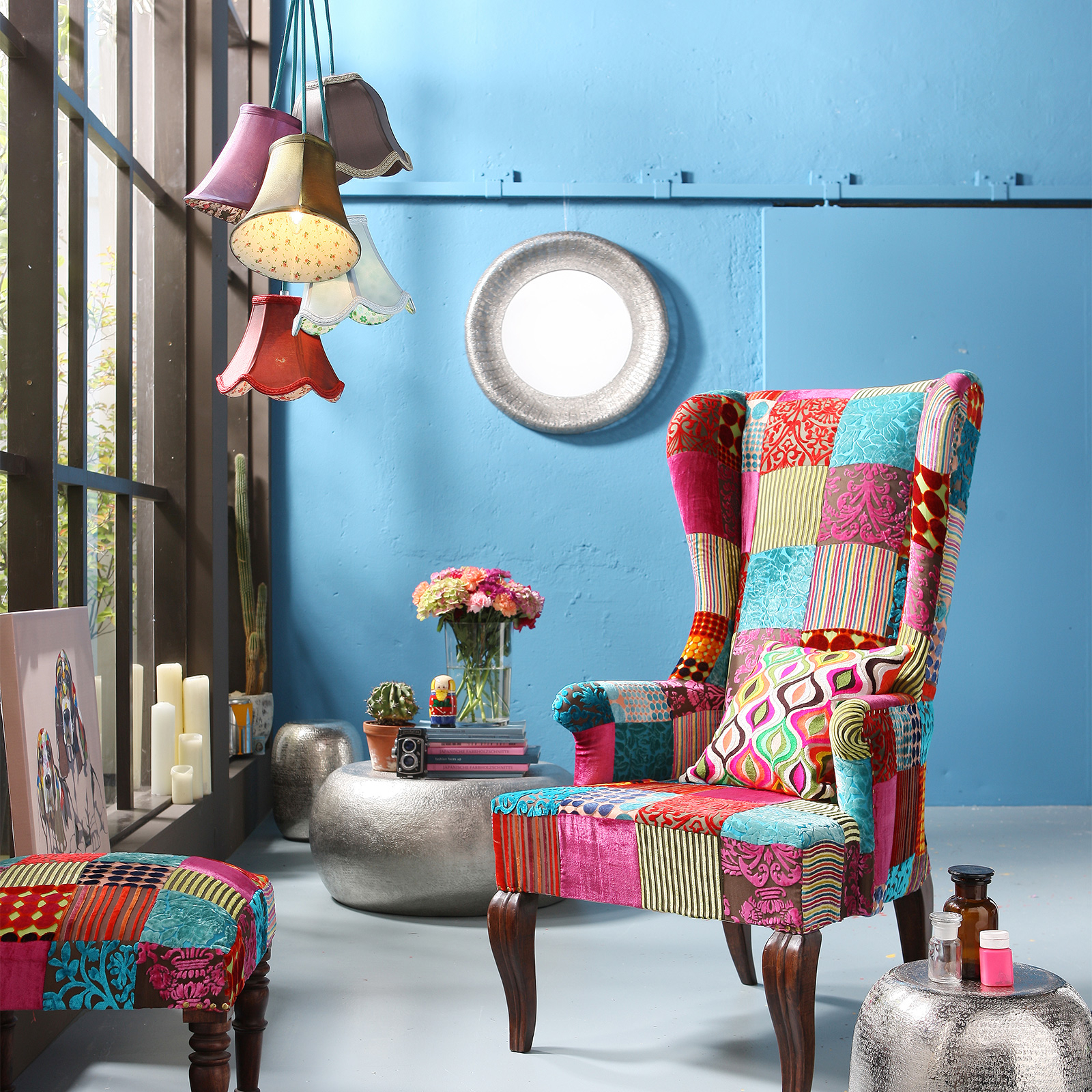 Kare Saloon Flowers design hengelampe, 5 lys | Lampegiganten.no Kare design lamper | Lampegiganten.no