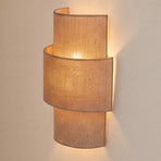 Aplique de pared «Nature», yute, altura 41 cm, tejido, luz hacia arriba/hacia