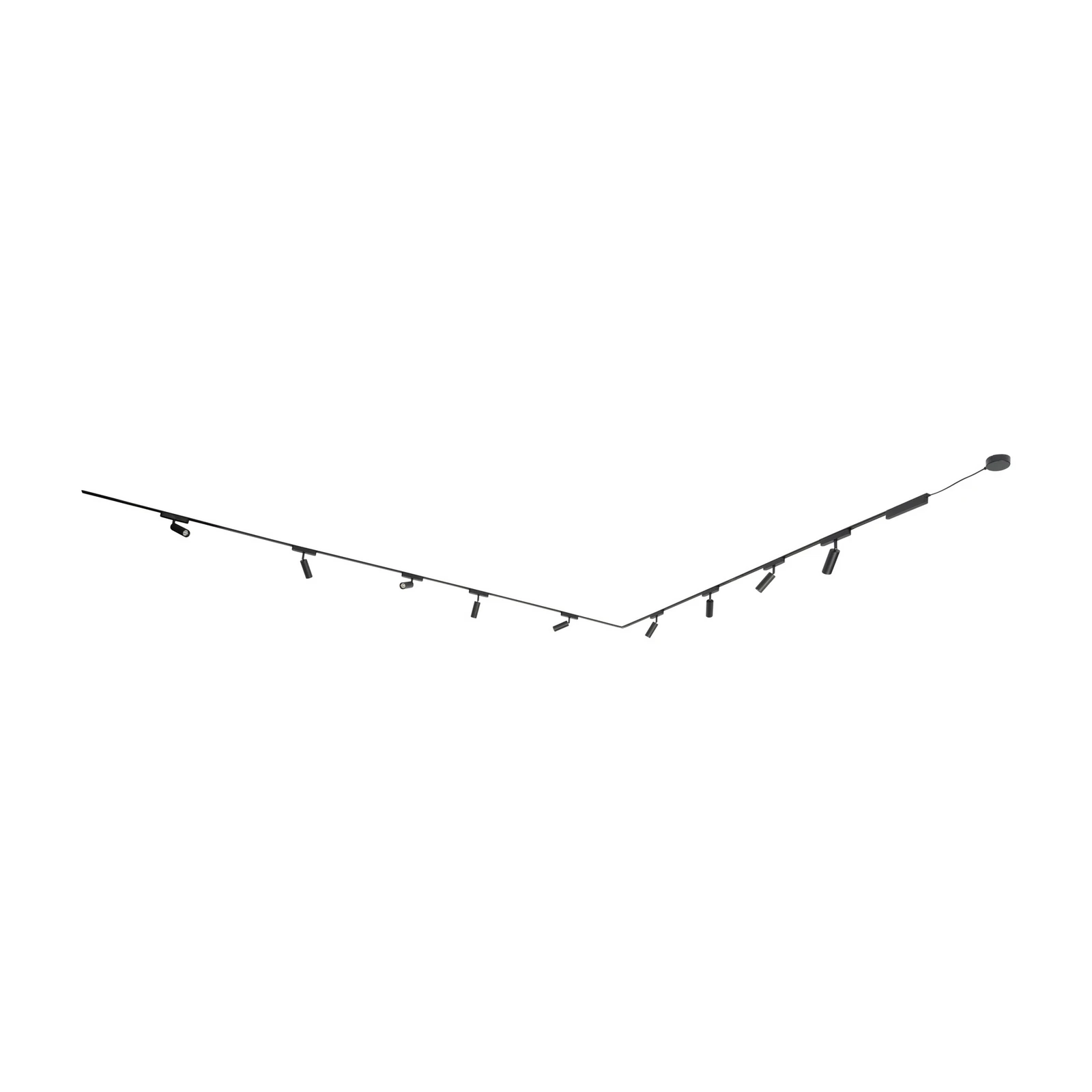 Système de lampes sur rail 48 V Lumaro, spots, à 9 lampes, noir, 25,7 cm, à