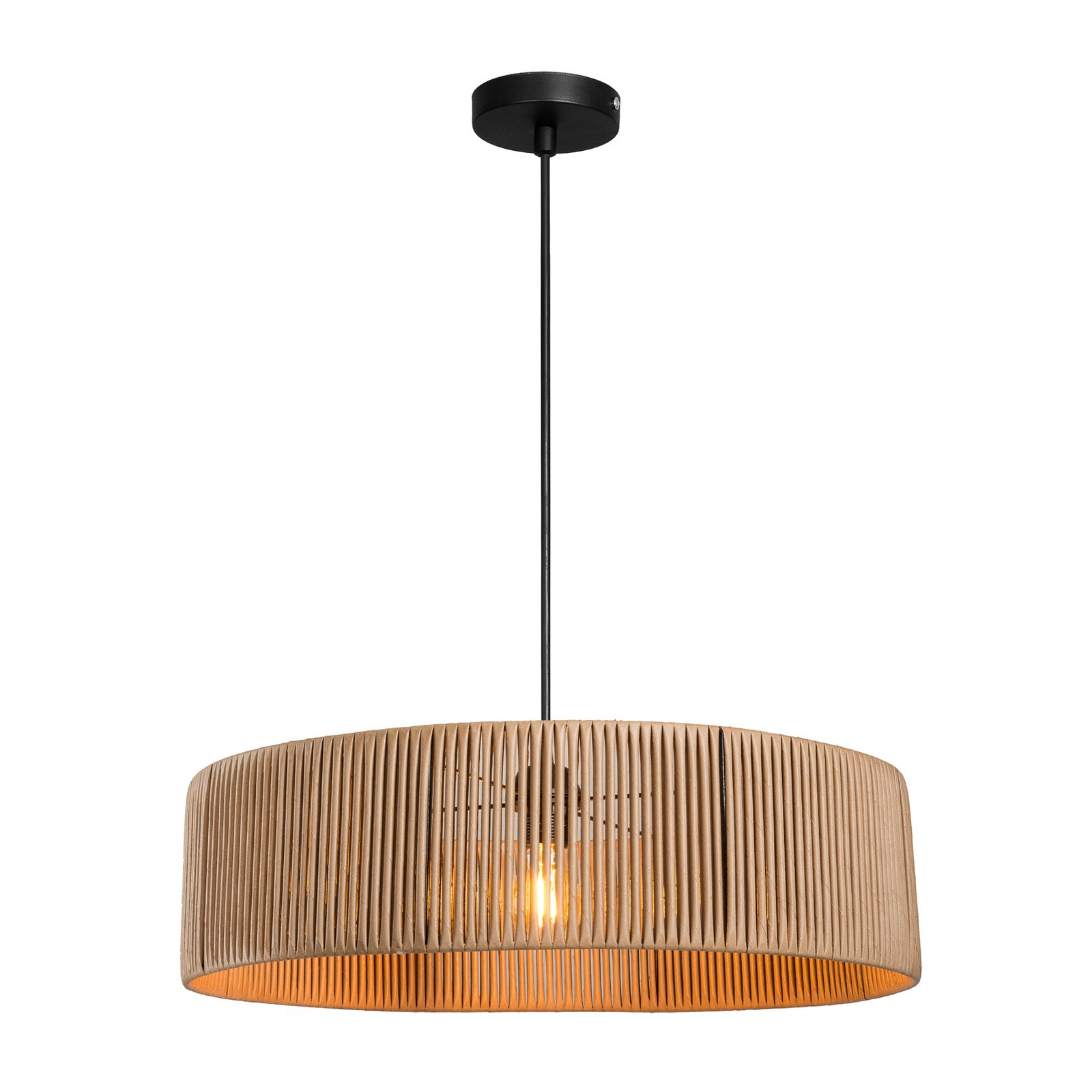 Candeeiro suspenso Roya Cylinder, Ø 55 cm, bege, papel