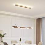 Lucande Kolo LED pendant light, 3-bulb, coffee, dimmable