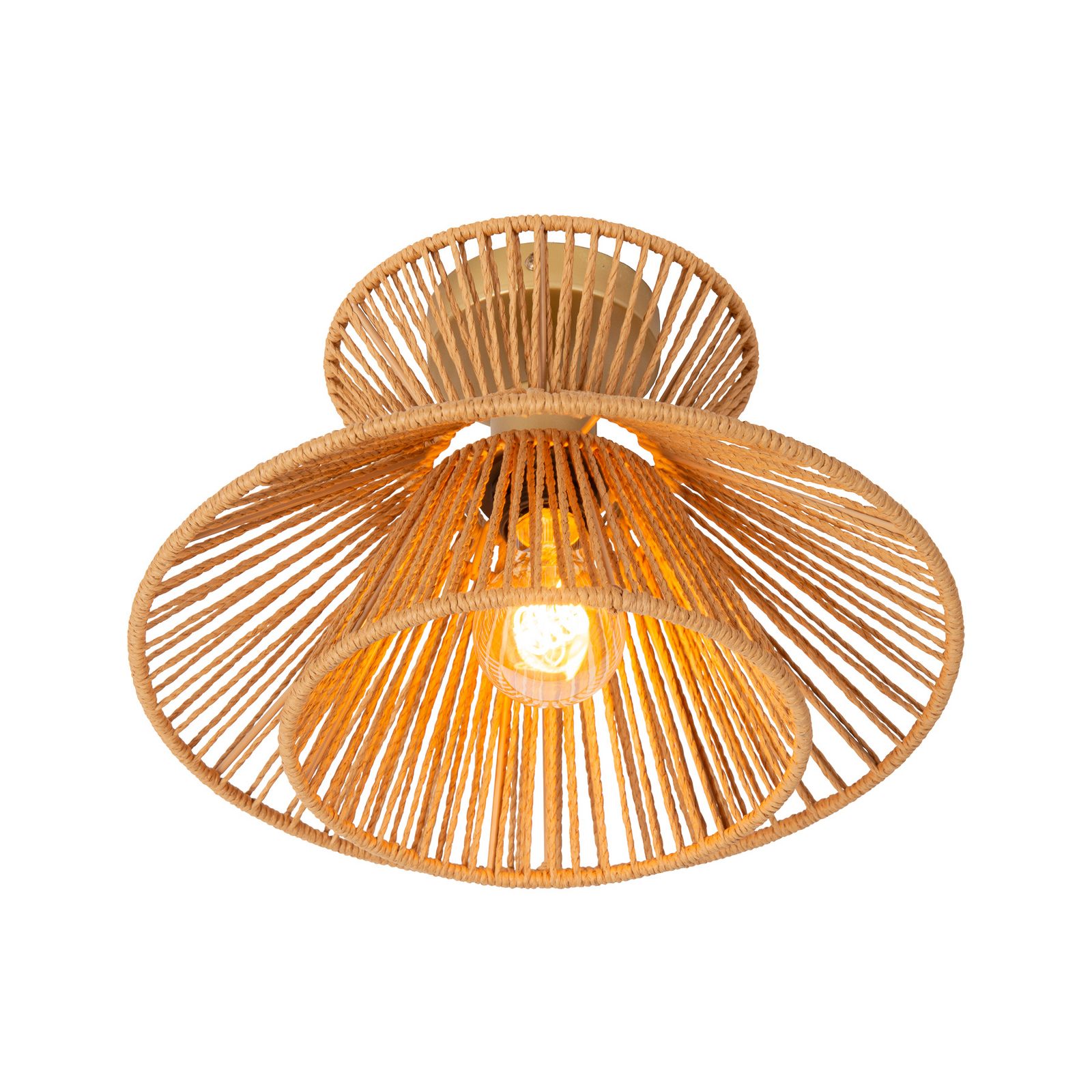 Taklampe Tasman, Ø 32 cm, naturfarget, papir