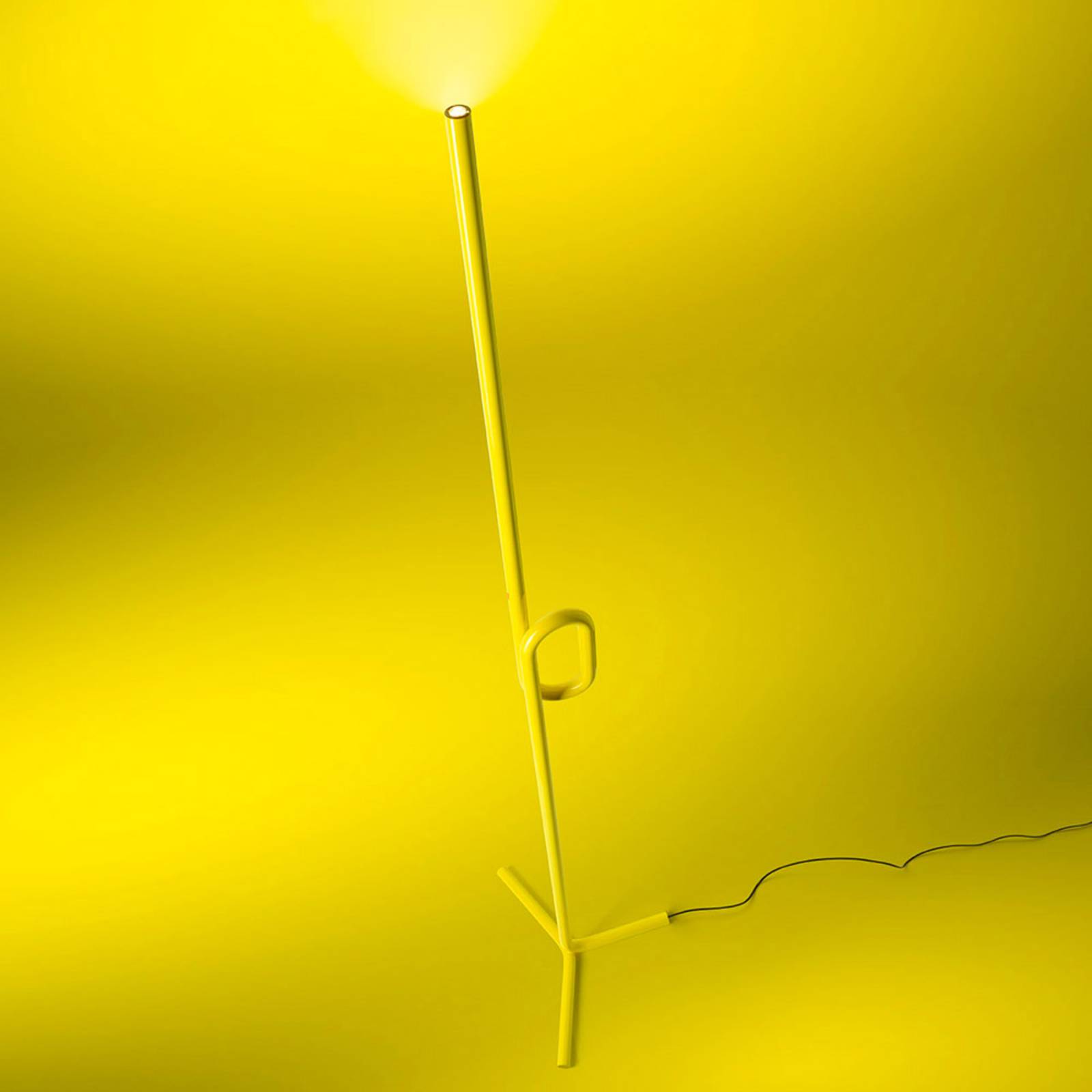 FOSCARINI Foscarini Tobia terra LED floor lamp, yellow, for Living / Dining Room, aluminium, metal, 15 W, energy efficiency: A+, L: 17 cm, W: 17 cm, H: 175 cm