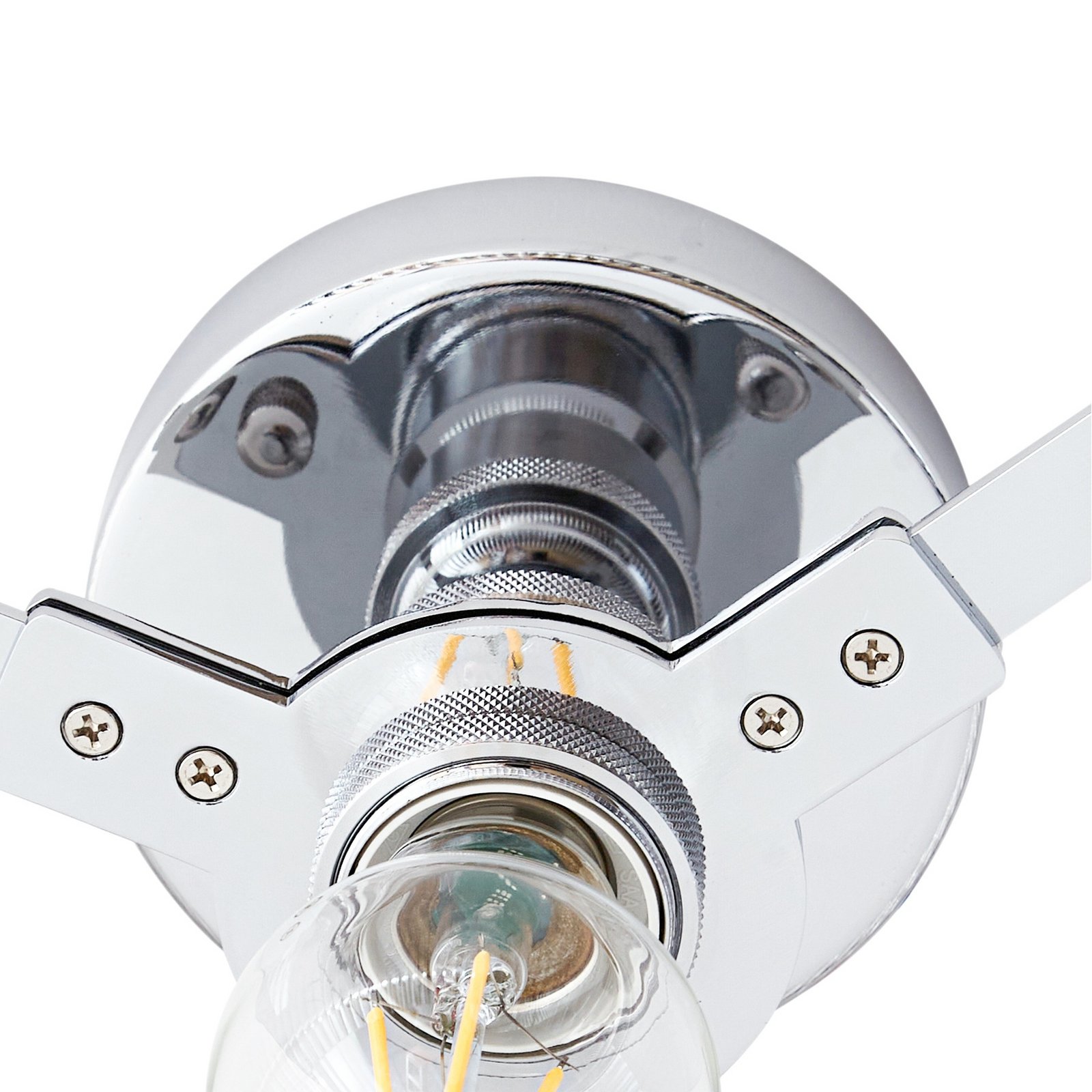 Plafonnier Meritt, chrome/transparent, Ø 40 cm, verre - Lucande