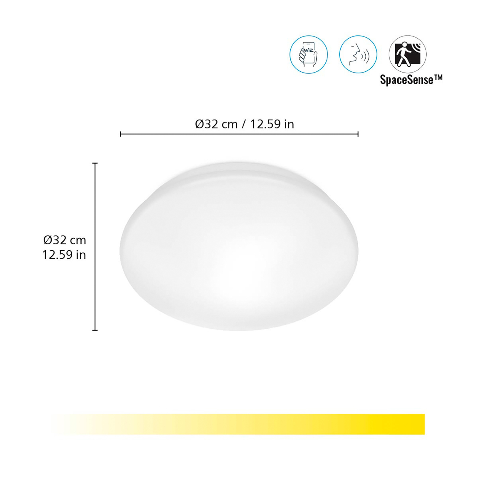 WiZ Adria LED stropna svjetiljka, 17 W, topla bijela