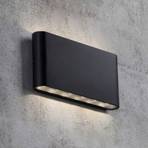 Kinver LED outdoor wall light, flat shape, black