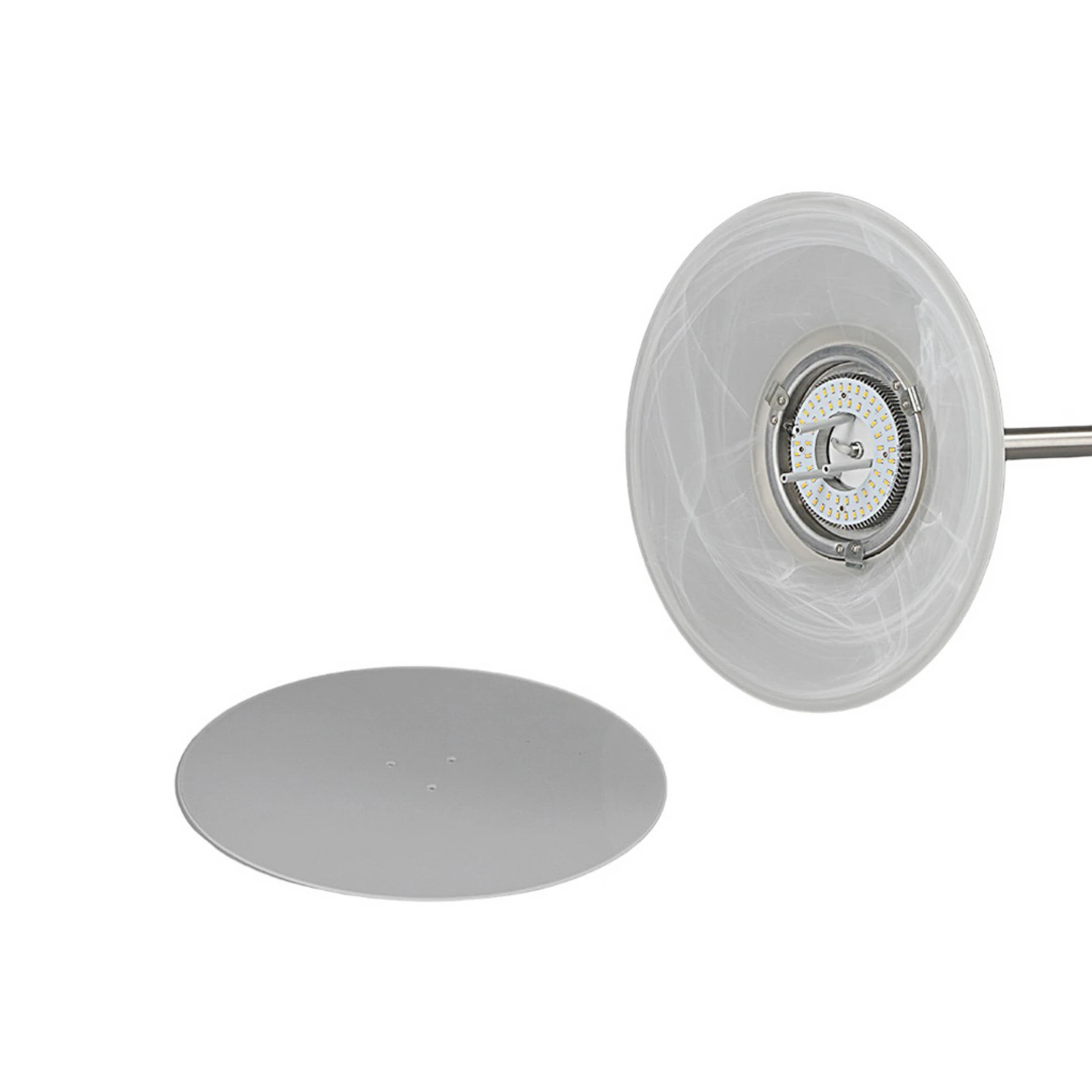 Lampadaire LED Lindby Ragna, lampe de lecture LED, nickel, à intensité variable