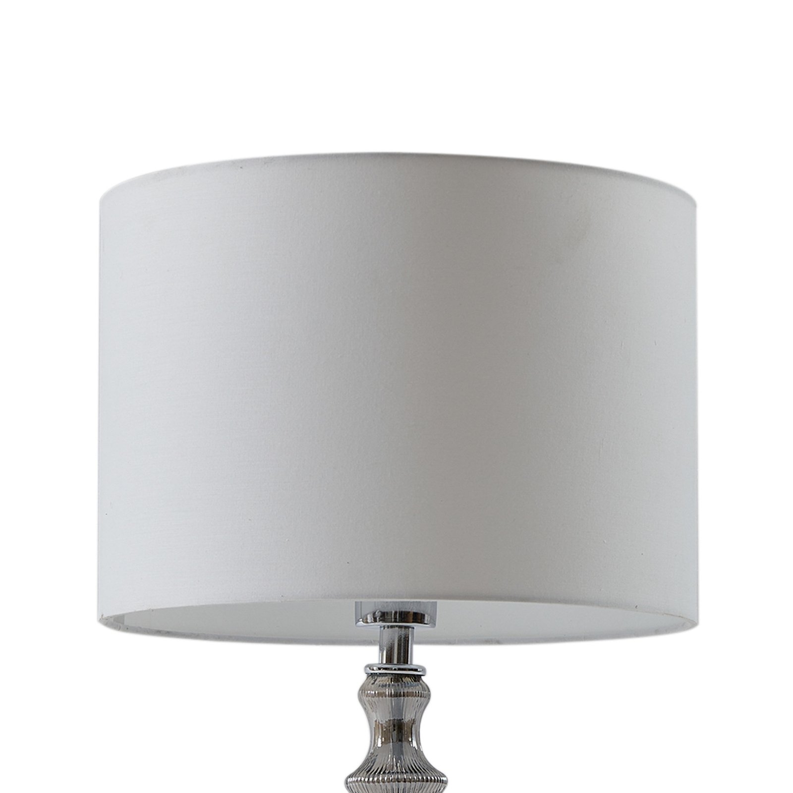 Lindby table lamp Loraine, white/grey, glass, Ø 33 cm, E27