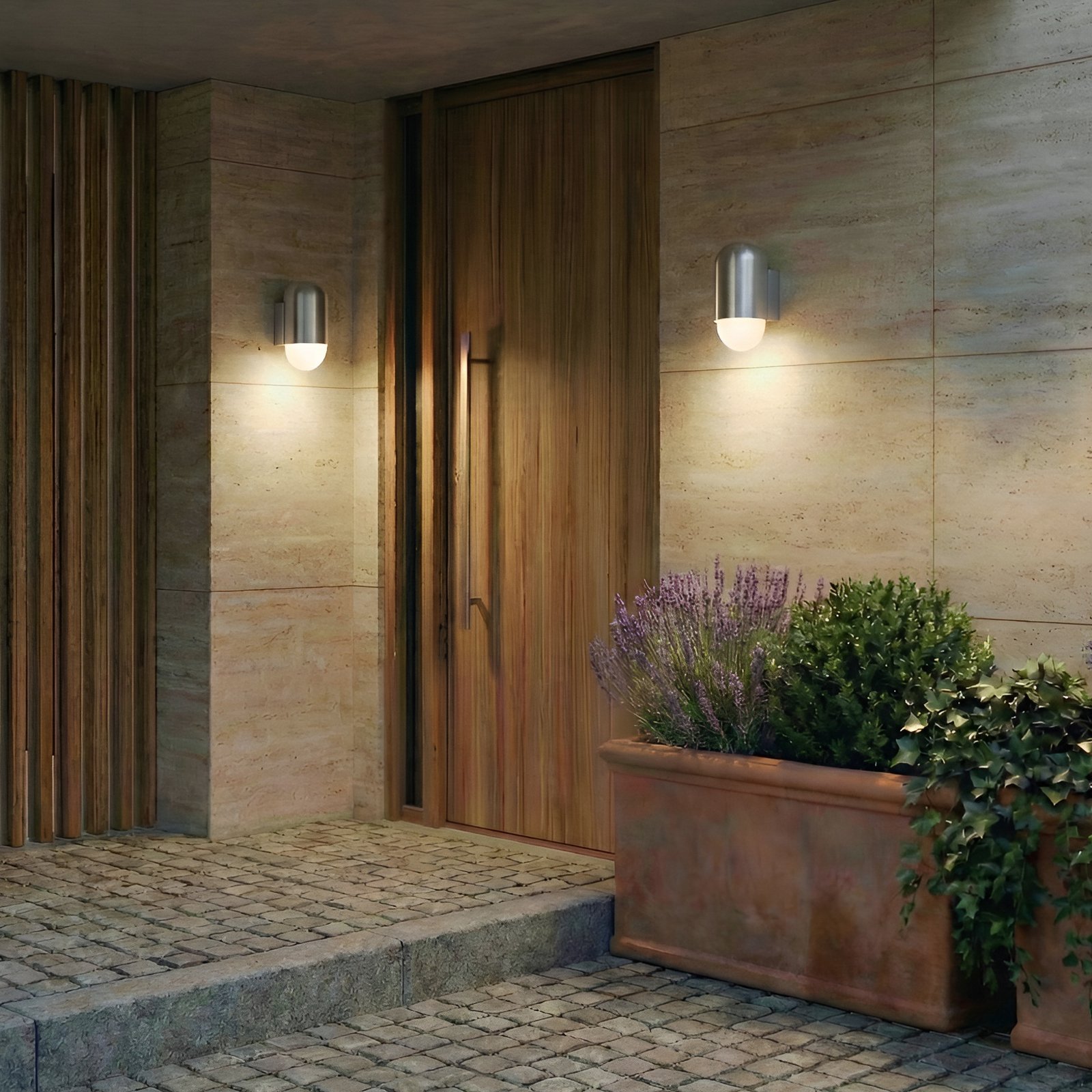 Vanjska zidna svjetiljka Pilva, IP44, E27, metal, aluminij - Lindby