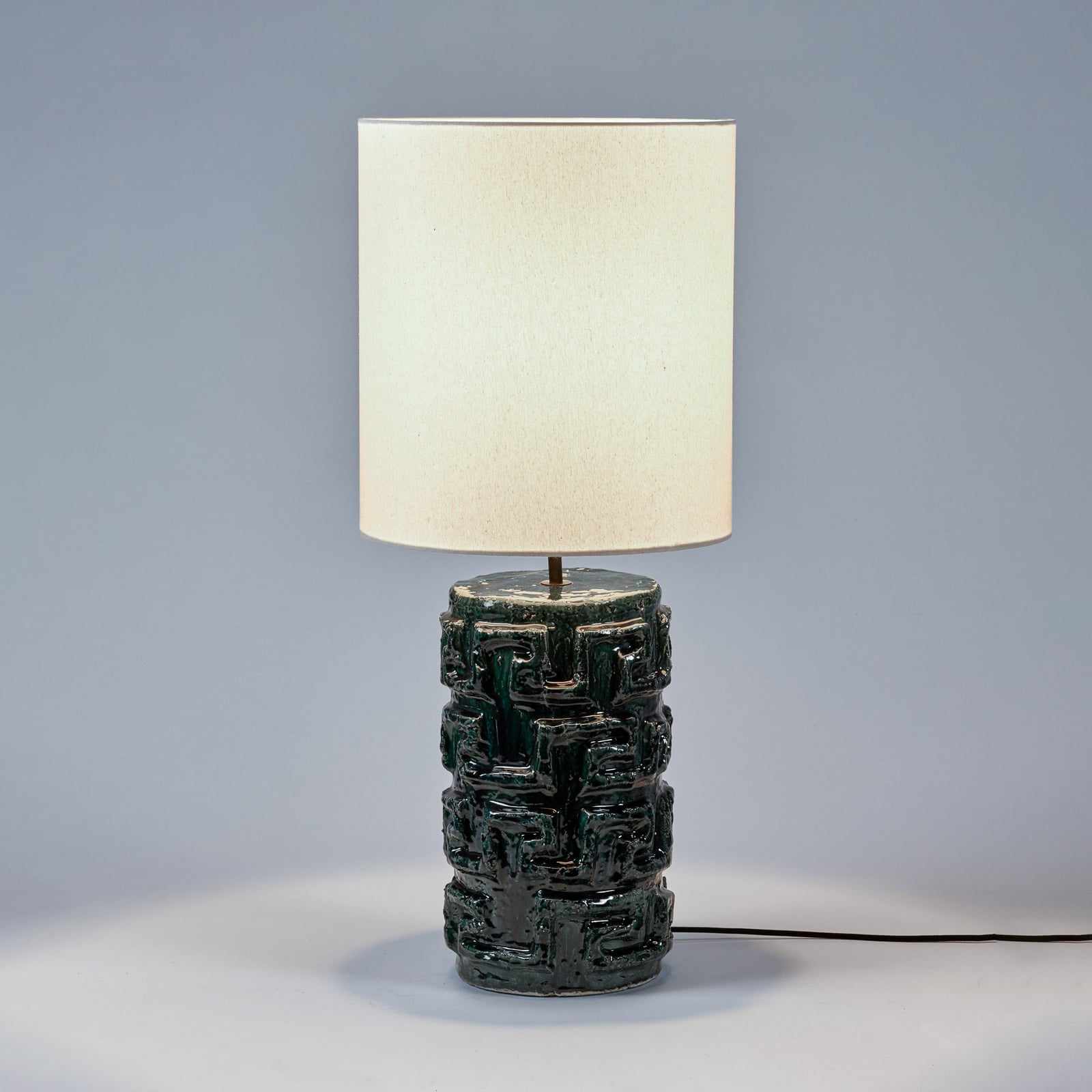 01 BLUE GREEN LOOK AT ME bordlampe, keramik, tekstil, højde 84 cm – Serax