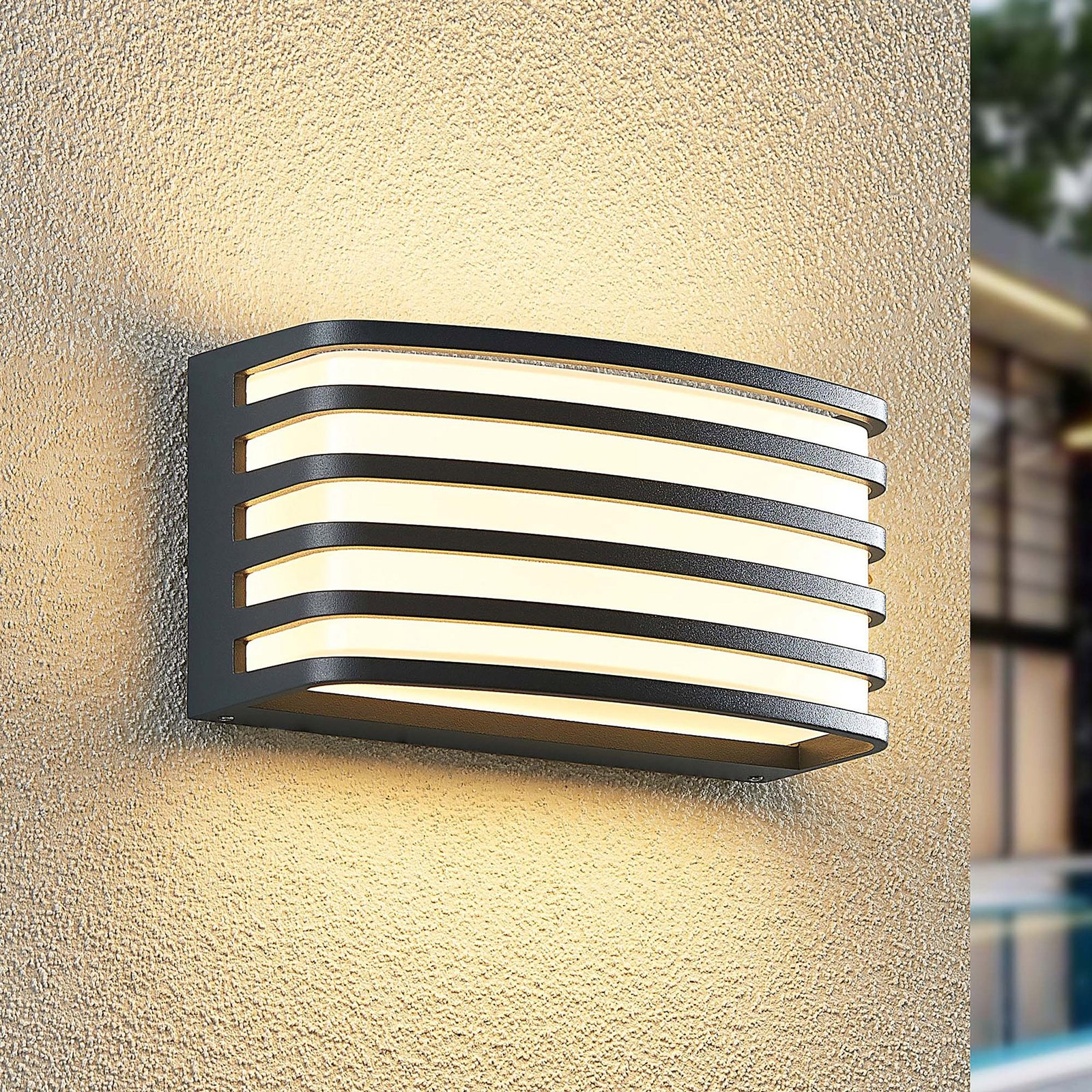 Prios Kamenu LED outdoor wall lamp with IP54