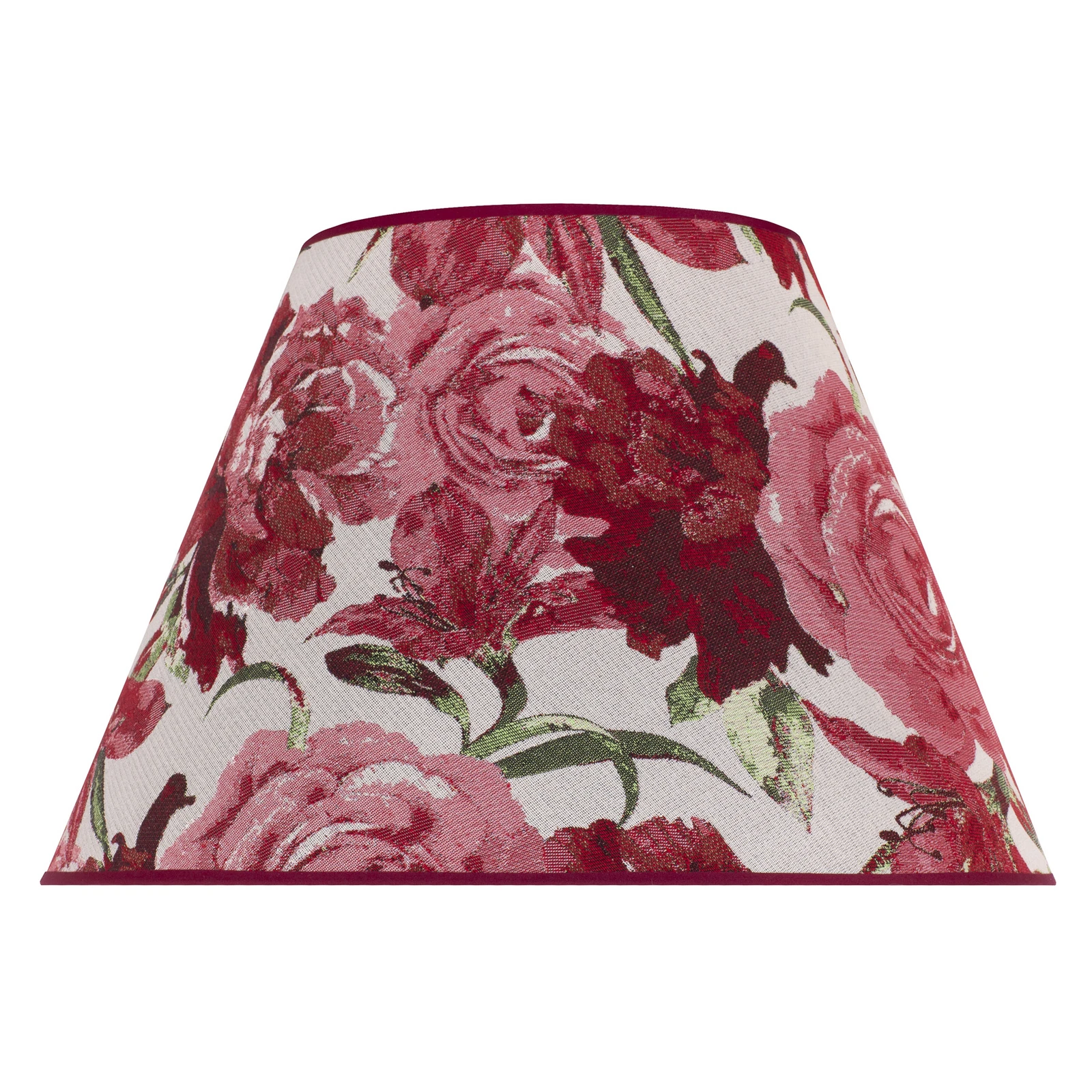 Grand Abat-jour En Lin Motif Roses Anciennes – 41 Cm – Douille E27