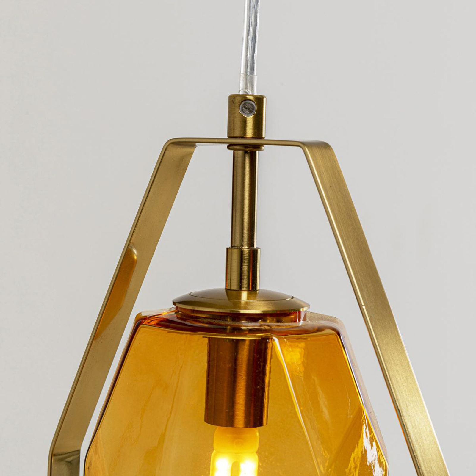 KARE Diamond Fever Dining pendant light, brass-coloured, 3-light.